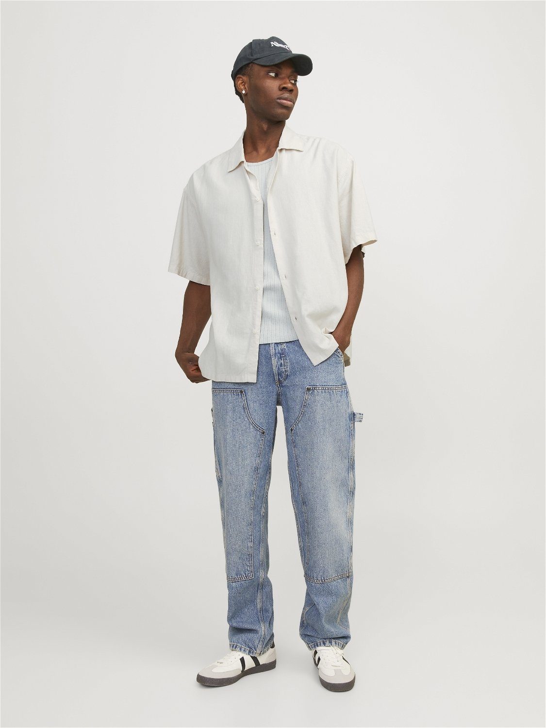 Jack & Jones Overhemd met korte mouwen JORFARO LINEN OVERSIZED SHIRT SS SN