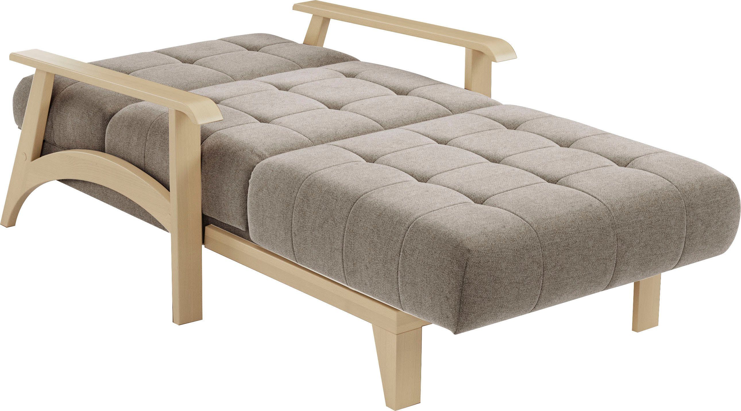sit&more Récamier Billund Armleuningen van natuurlijk beukenhout, verschillende bekledingen en kleuren