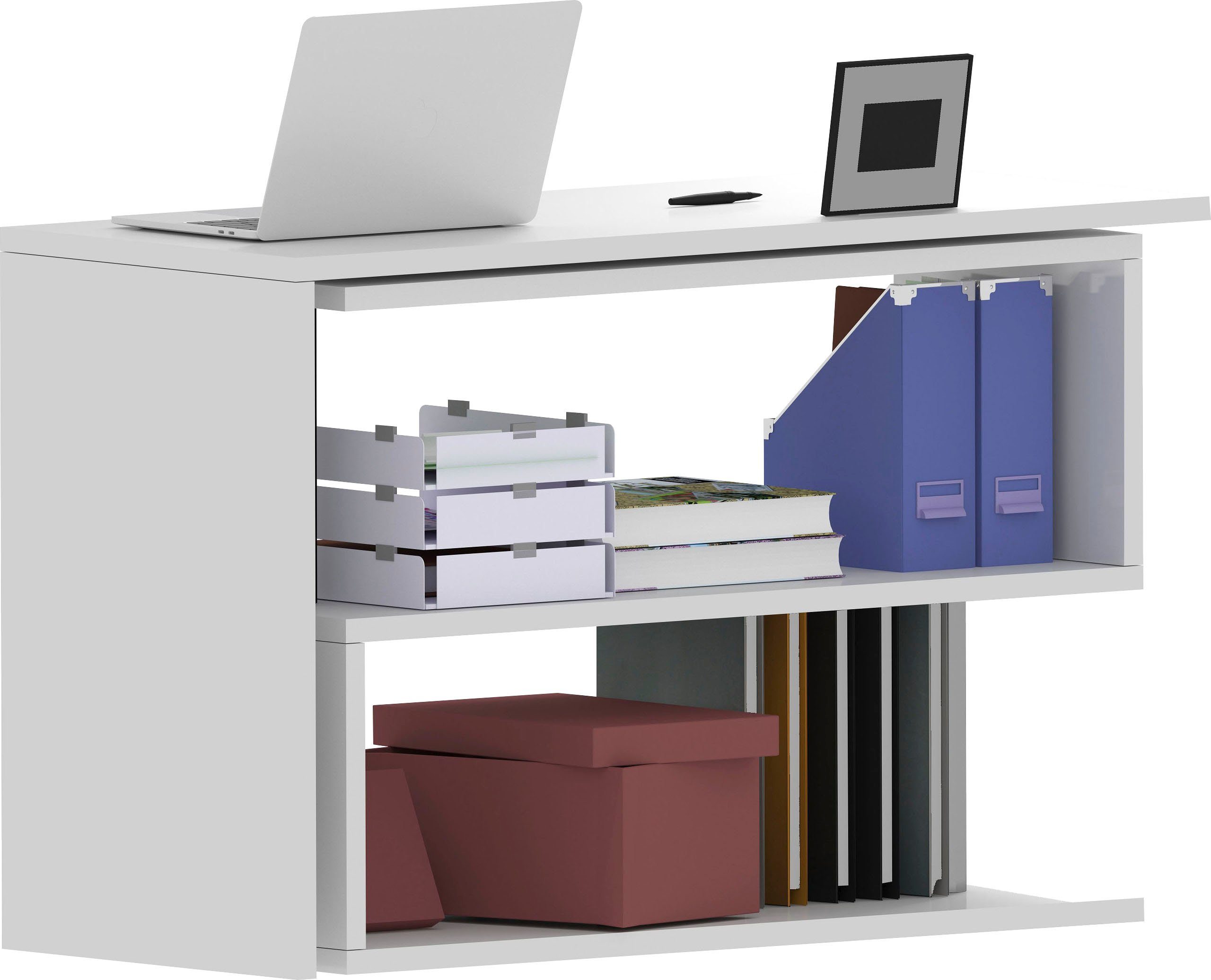 INOSIGN Bureau Volta, Made in Italy multifunctioneel - als computertafel, hoekbureau of sideboard
