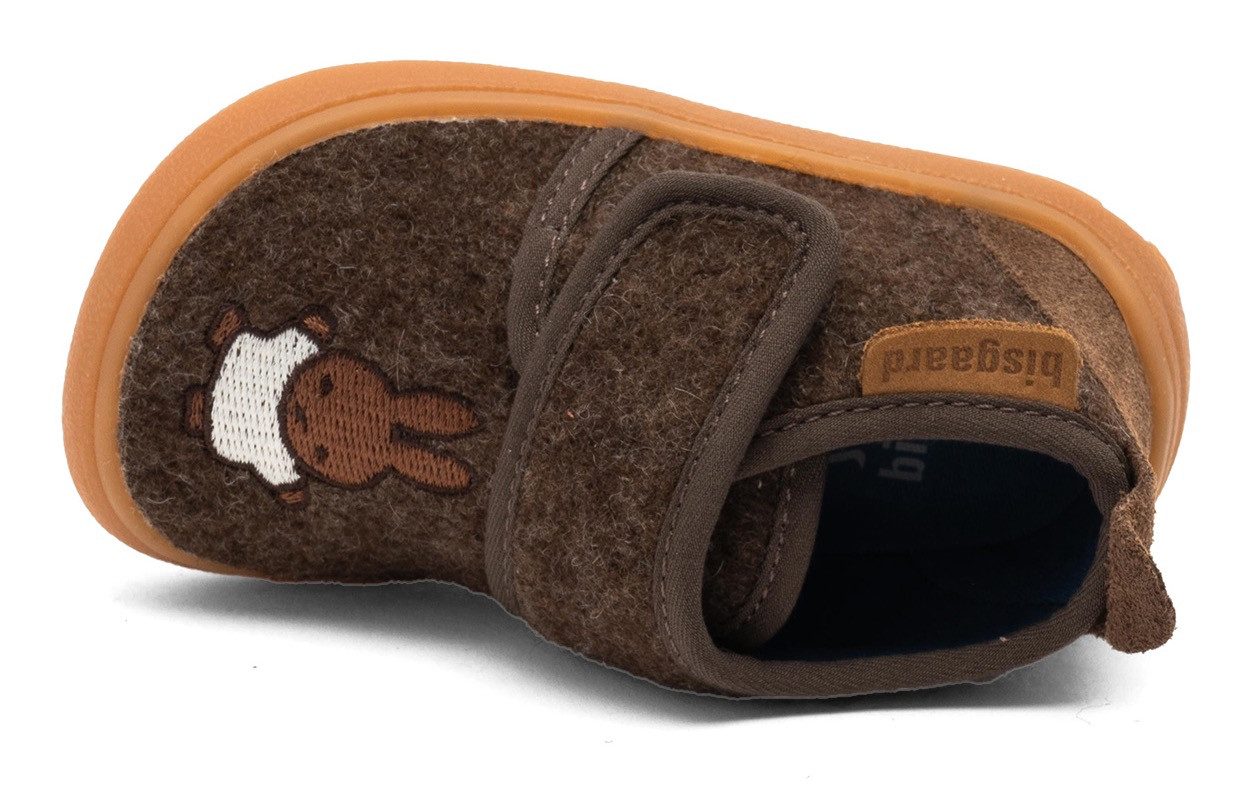 Bisgaard Barefootschoenen Miffy x bisgaard barefoot basic Pantoffel met schattig konijnenborduurwerk, maatsjabloon om te downloaden