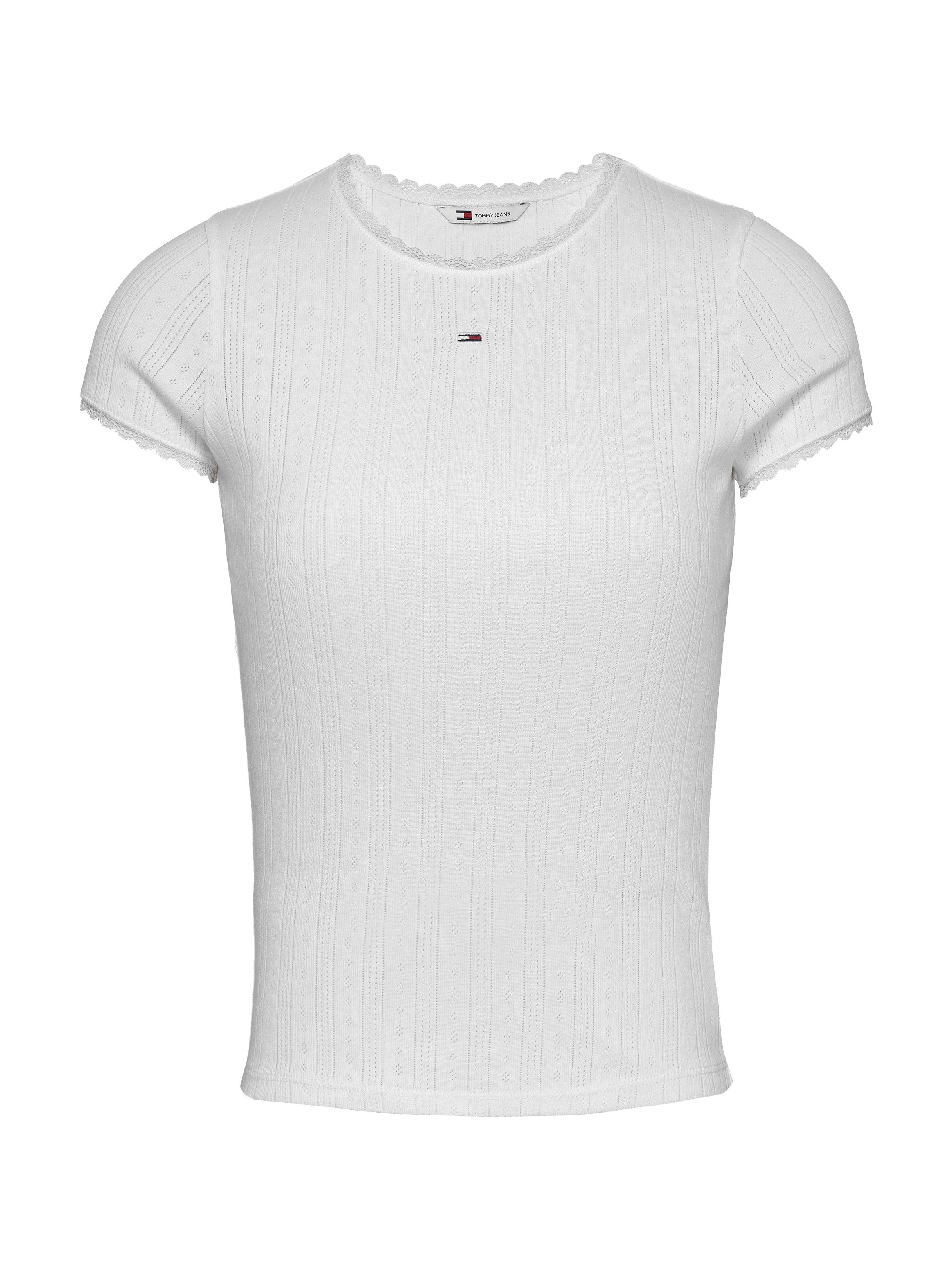 TOMMY JEANS T-shirt TJW SLIM POINTELLE RIB TEE