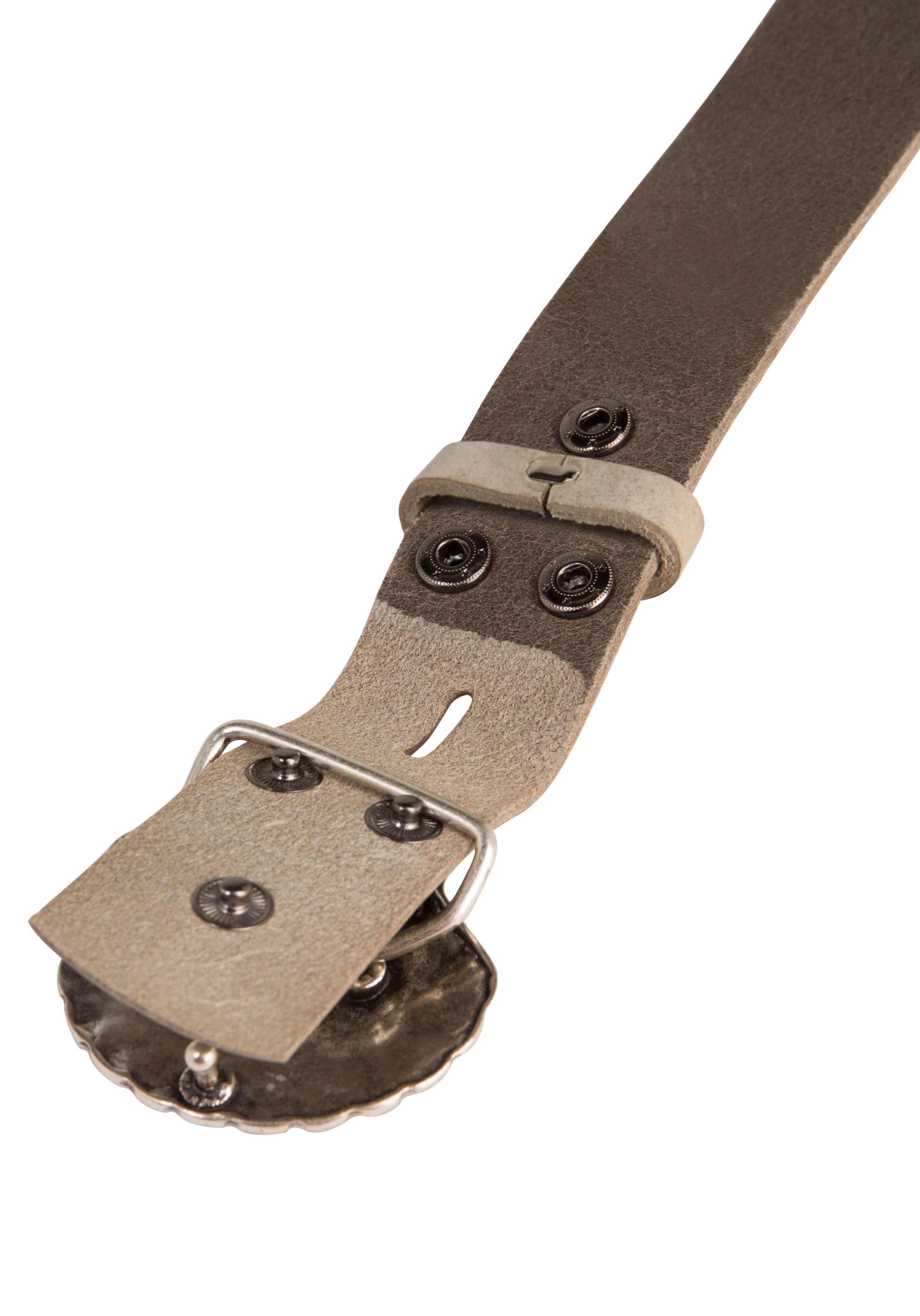 RETTUNGSRING by showroom 019° Leren riem met verwisselbare sluiting "schelp nieten"