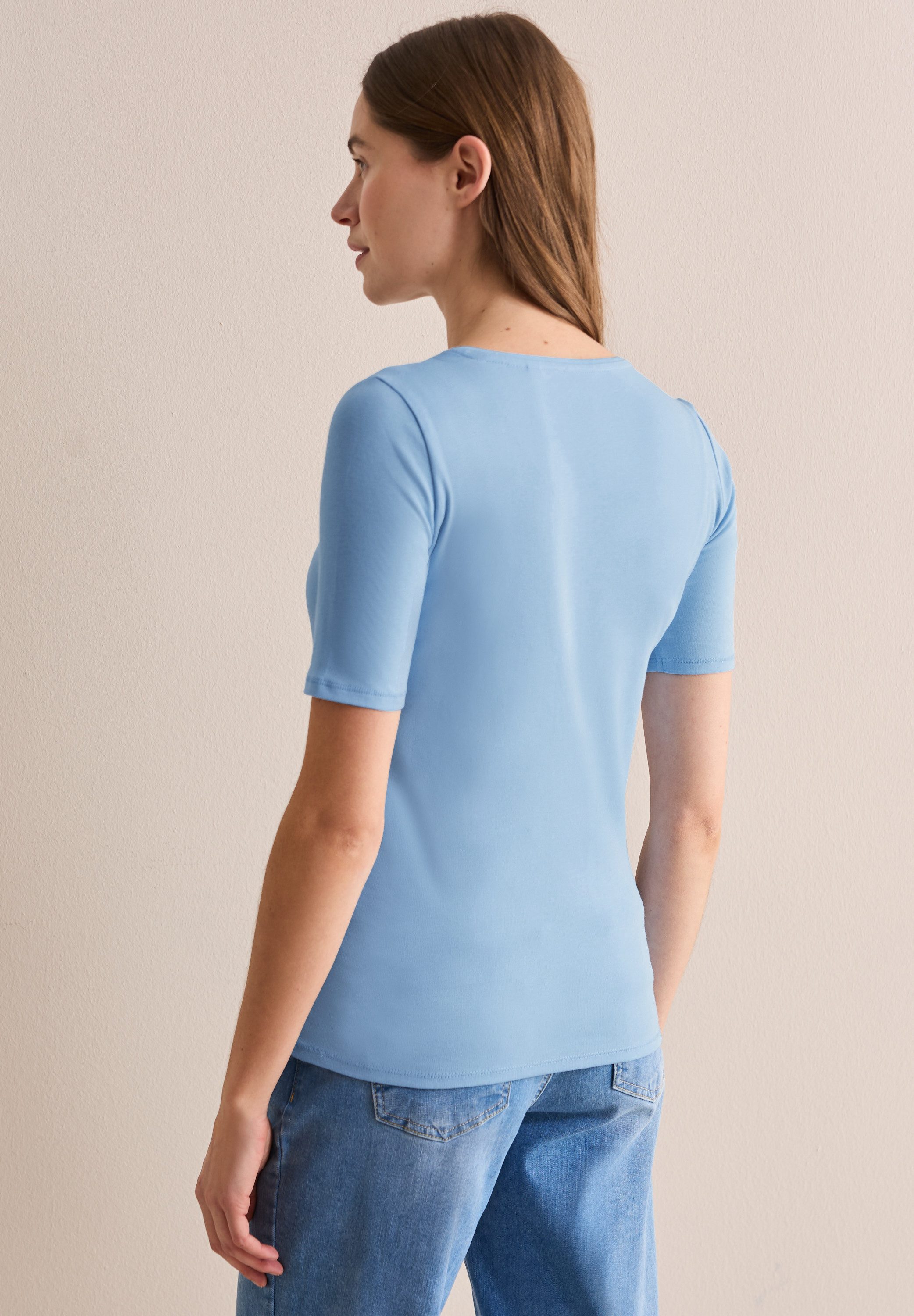 Cecil Shirt met ronde hals Stijl Lena met korte mouwen