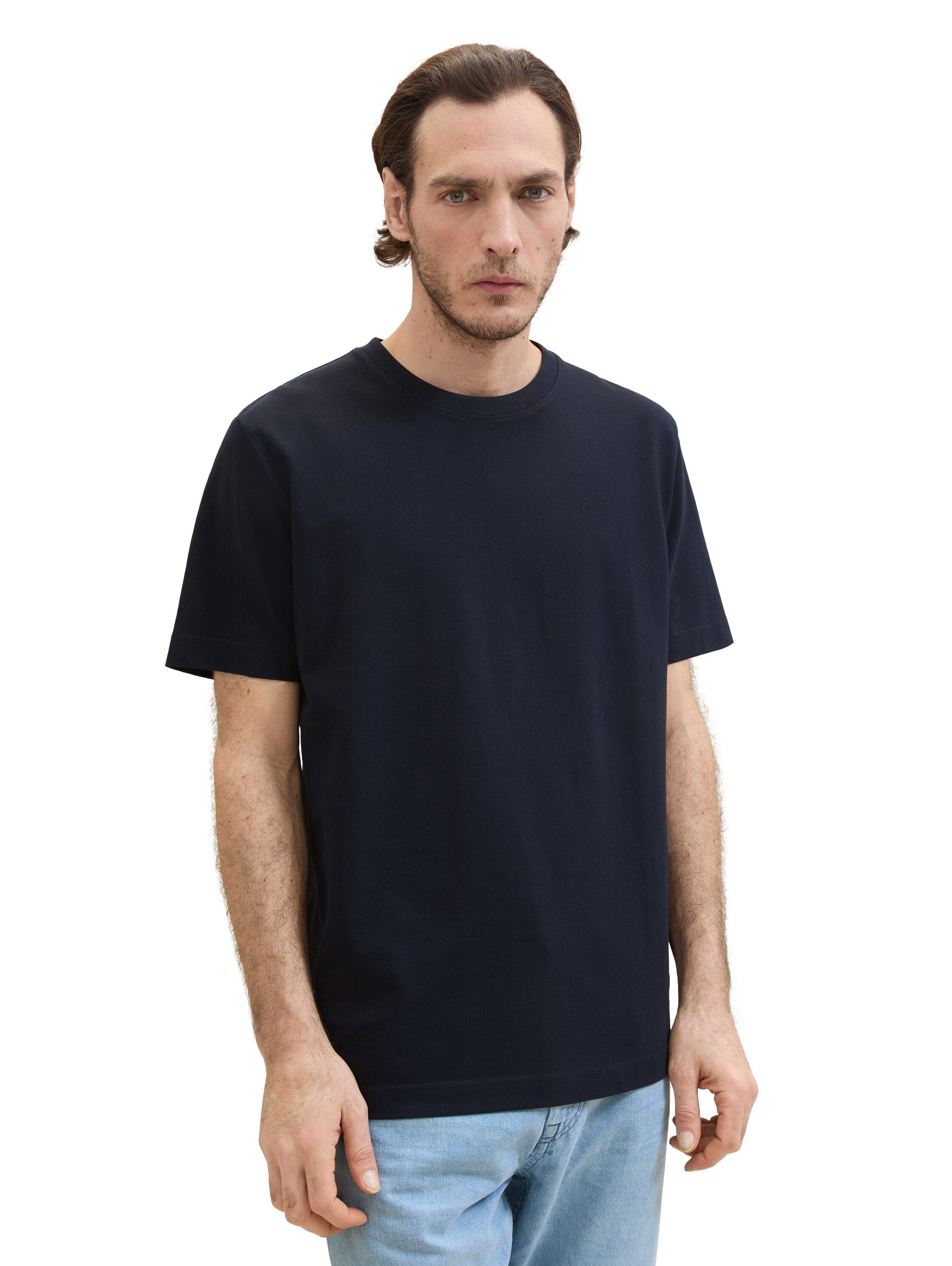 Tom Tailor T-shirt met piqué structuur