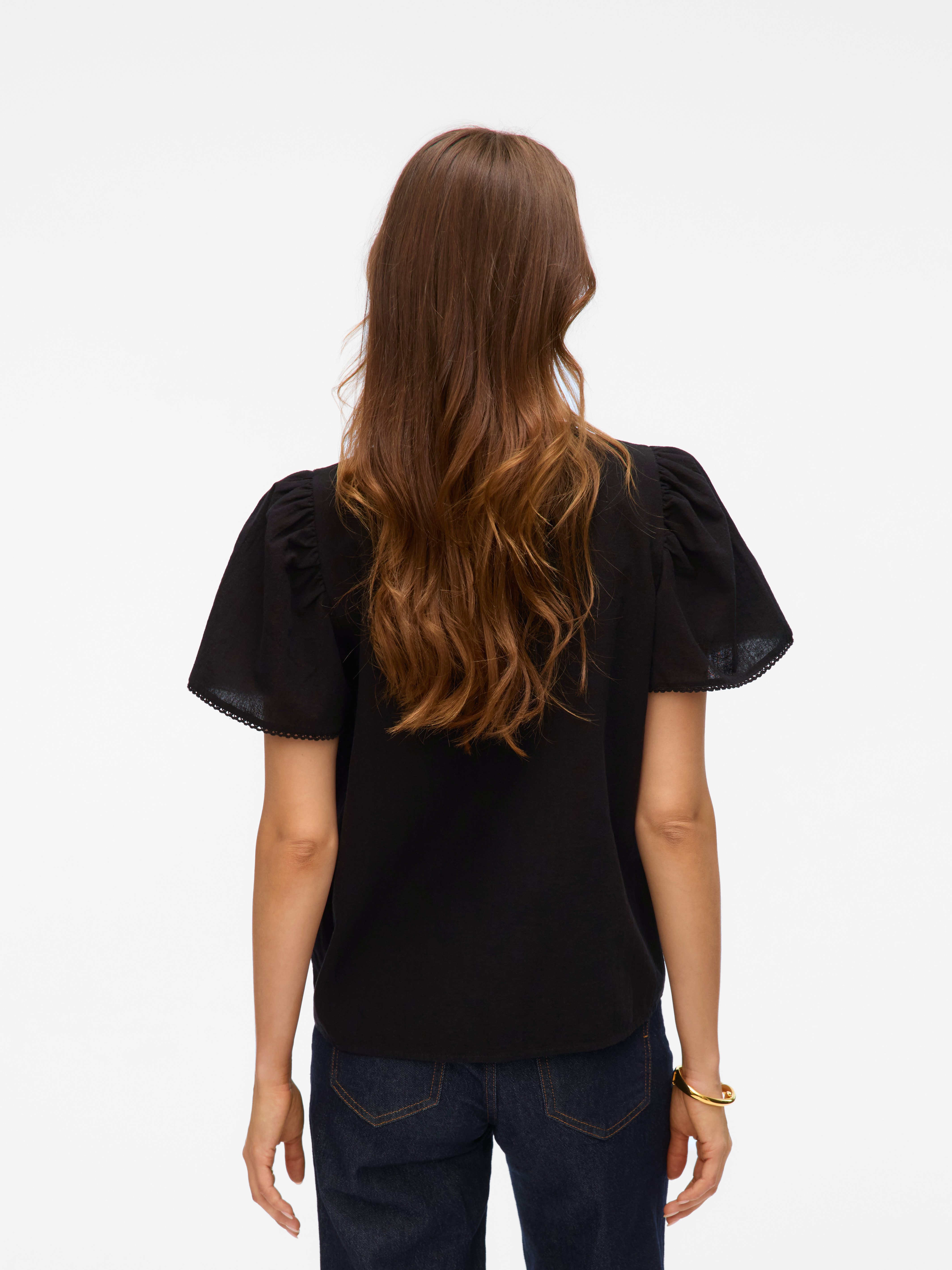 Vero Moda Blouse met korte mouwen VMPRETTY SS TOP WVN GA NOOS