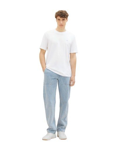 Tom Tailor Denim T-shirt Crewneck met kleine logoprint