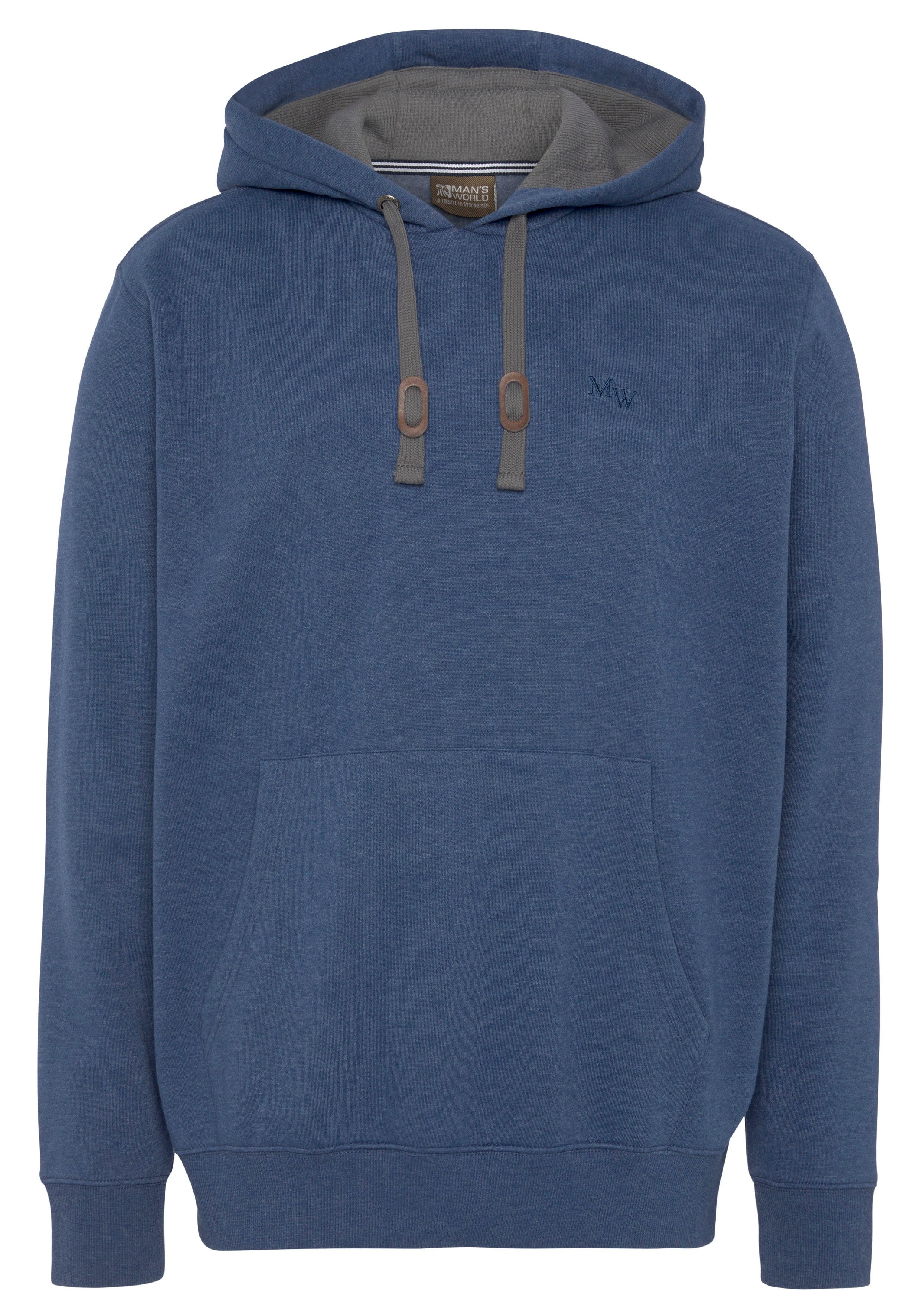 Man's World Hoodie lange mouwen losse pasvorm effen met capuchon
