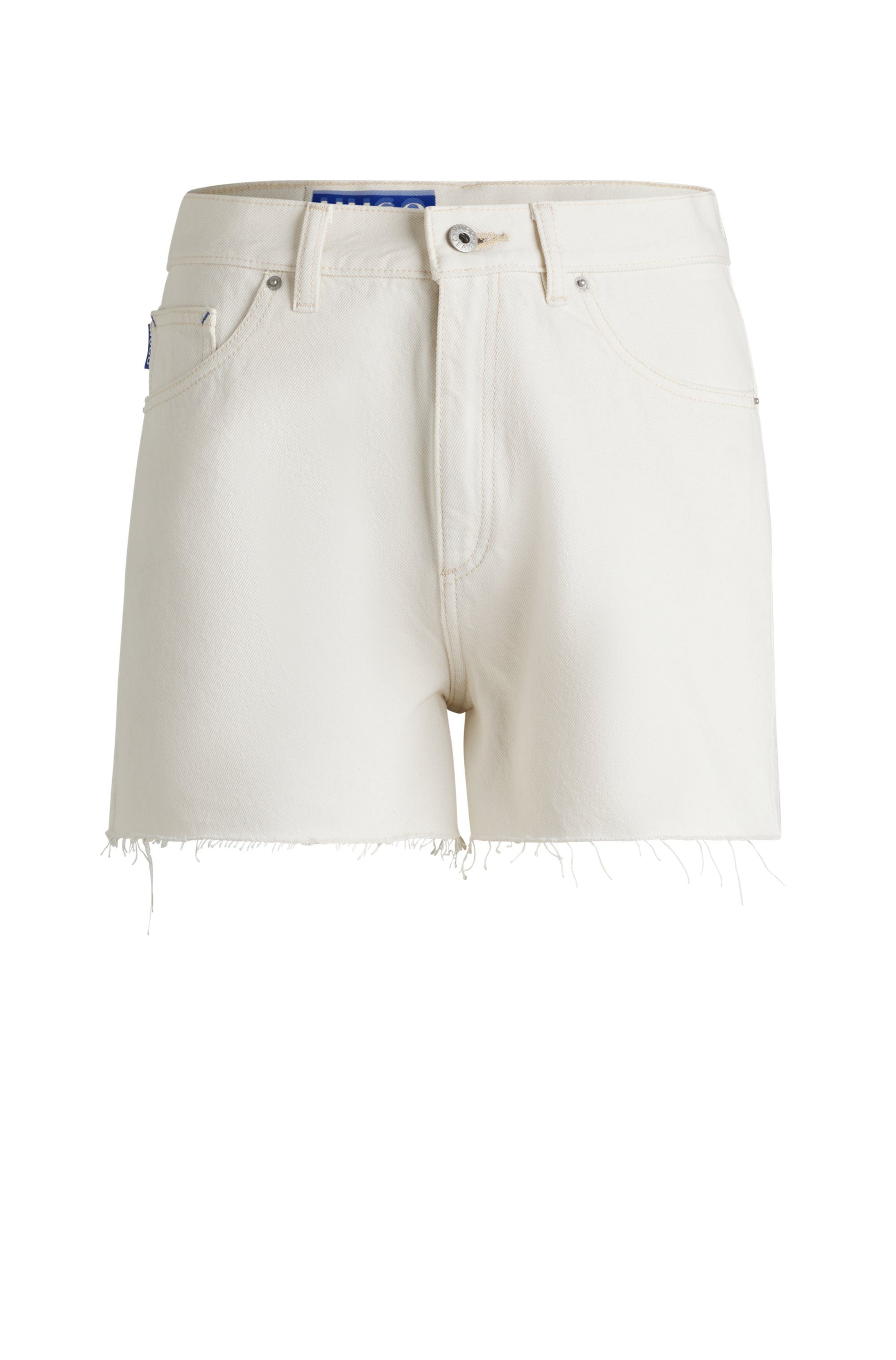 HUGO Blue Short met gesneden rand aan de zoom