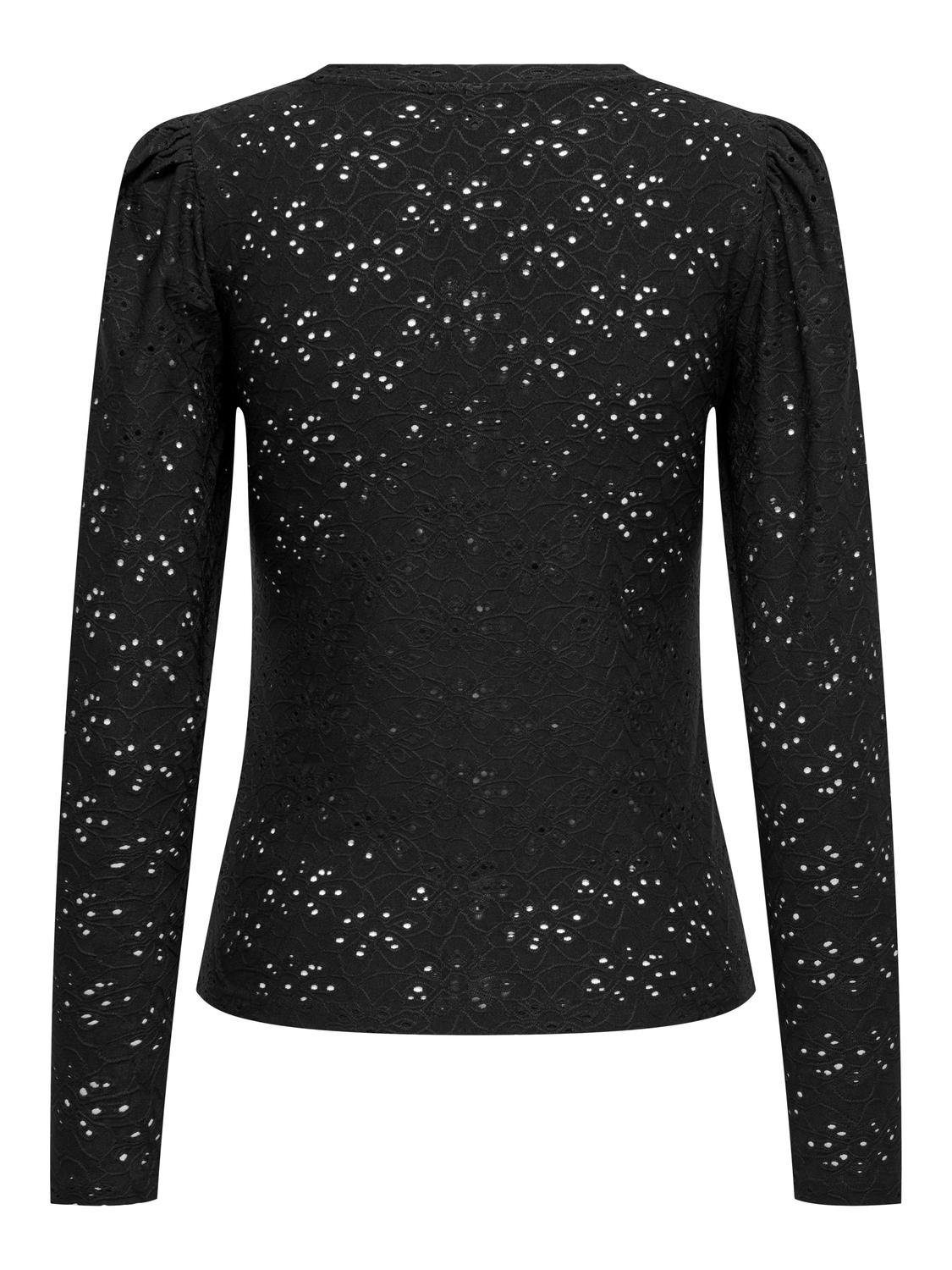 Only Shirt met lange mouwen ONLSMILLA L/S O-NECK PUFF TOP JRS