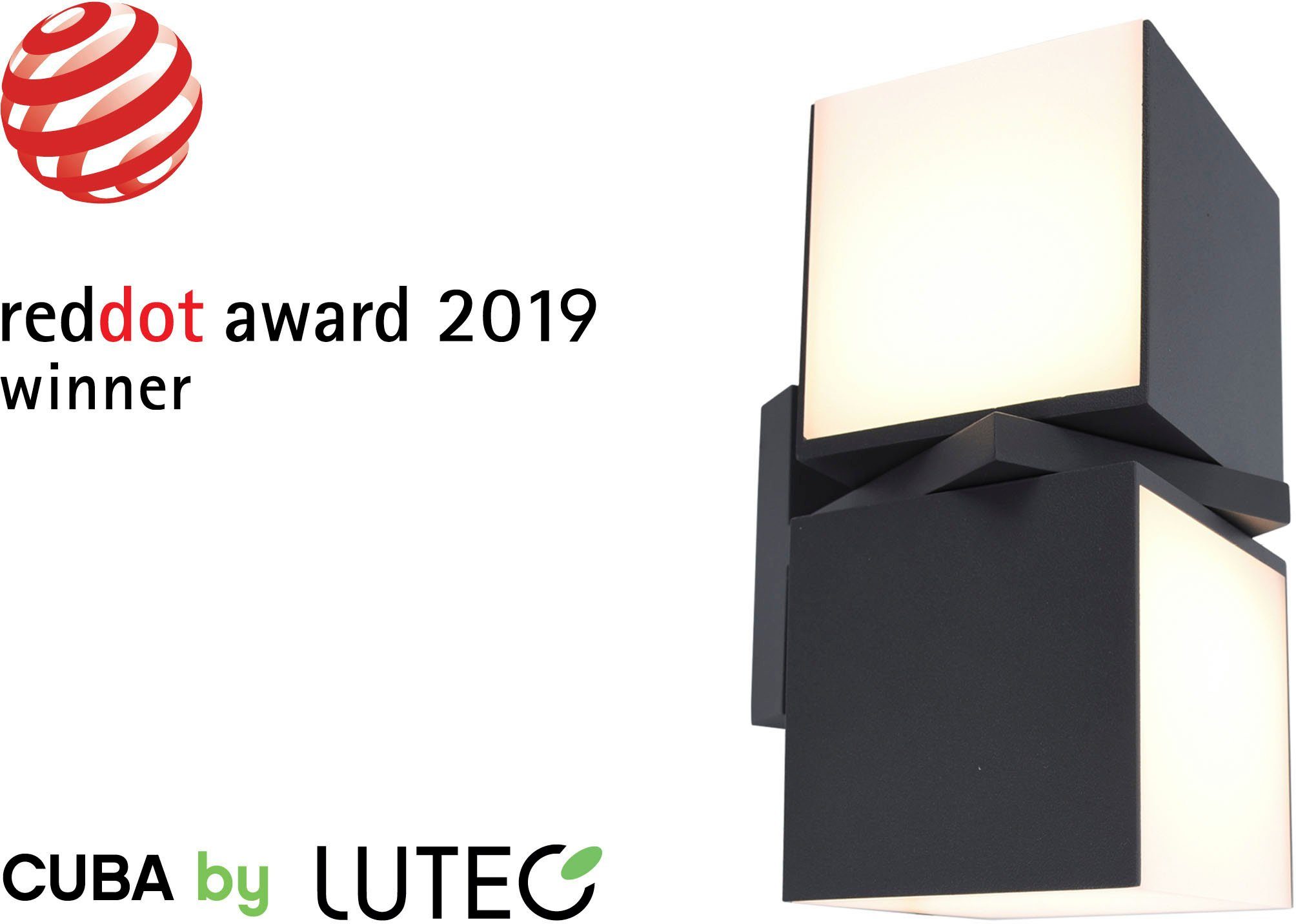 LUTEC Ledwandlamp voor buiten Cuba draaibaar (1 stuk)
