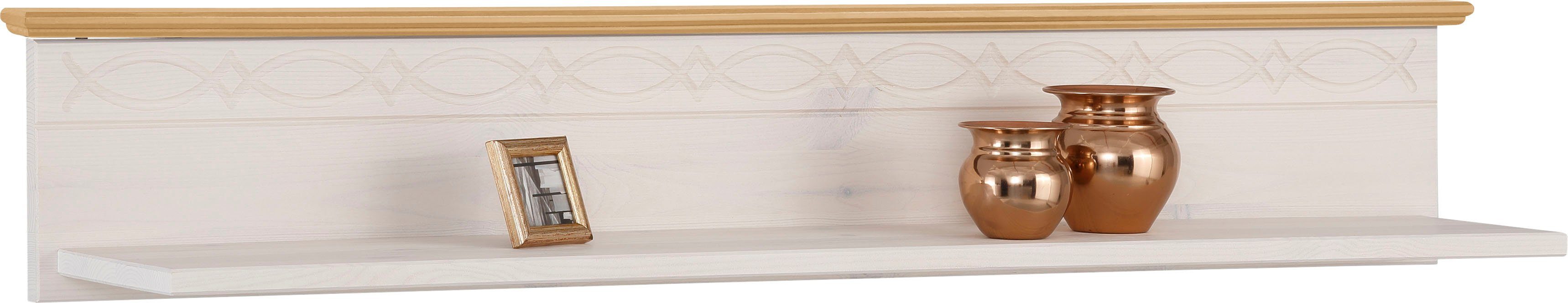 Home affaire Wandplank Indra van massief grenen, 120 cm breed rekken wit