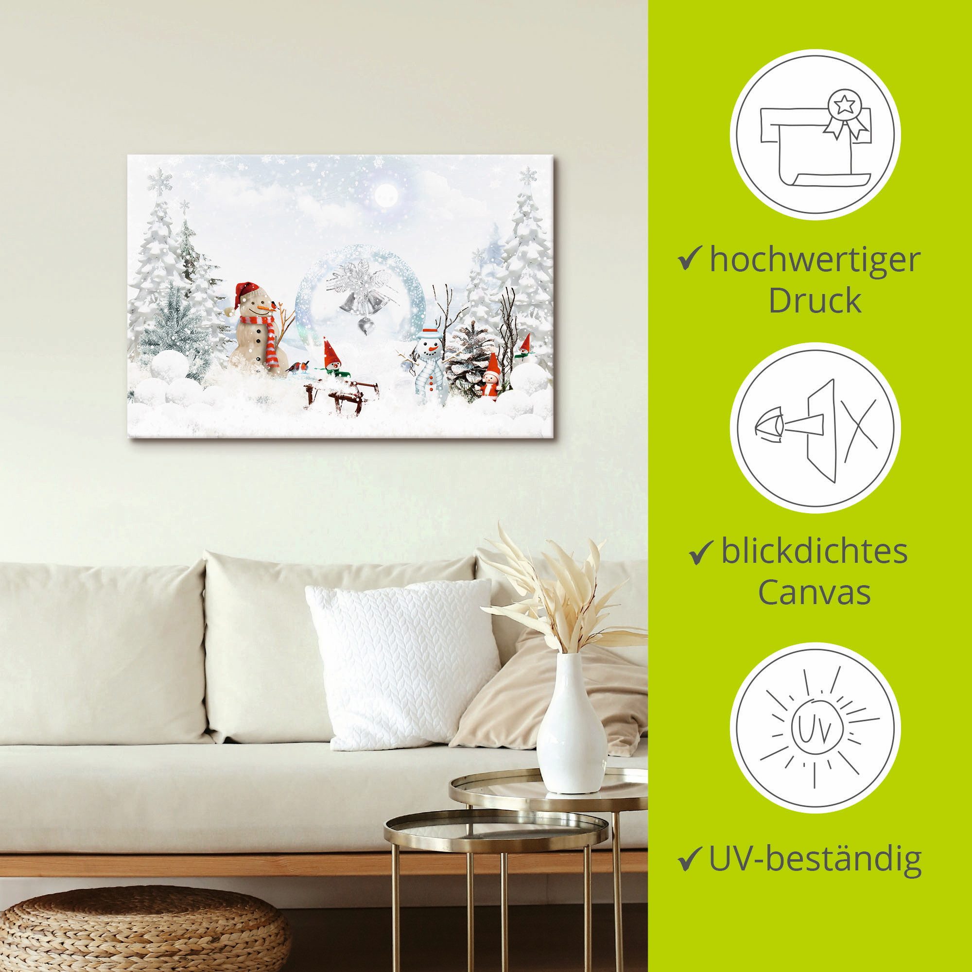 Artland Artprint op linnen Kerstsprookje gespannen op een spieraam