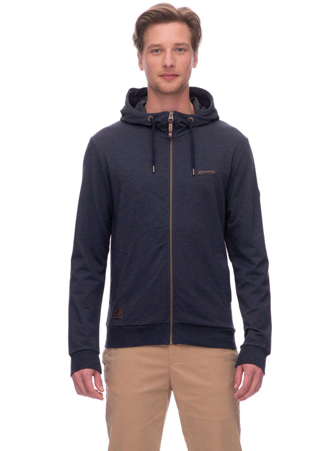 Ragwear Sweatshirt PATRY CORE met capuchon en koord en doorlopende rits