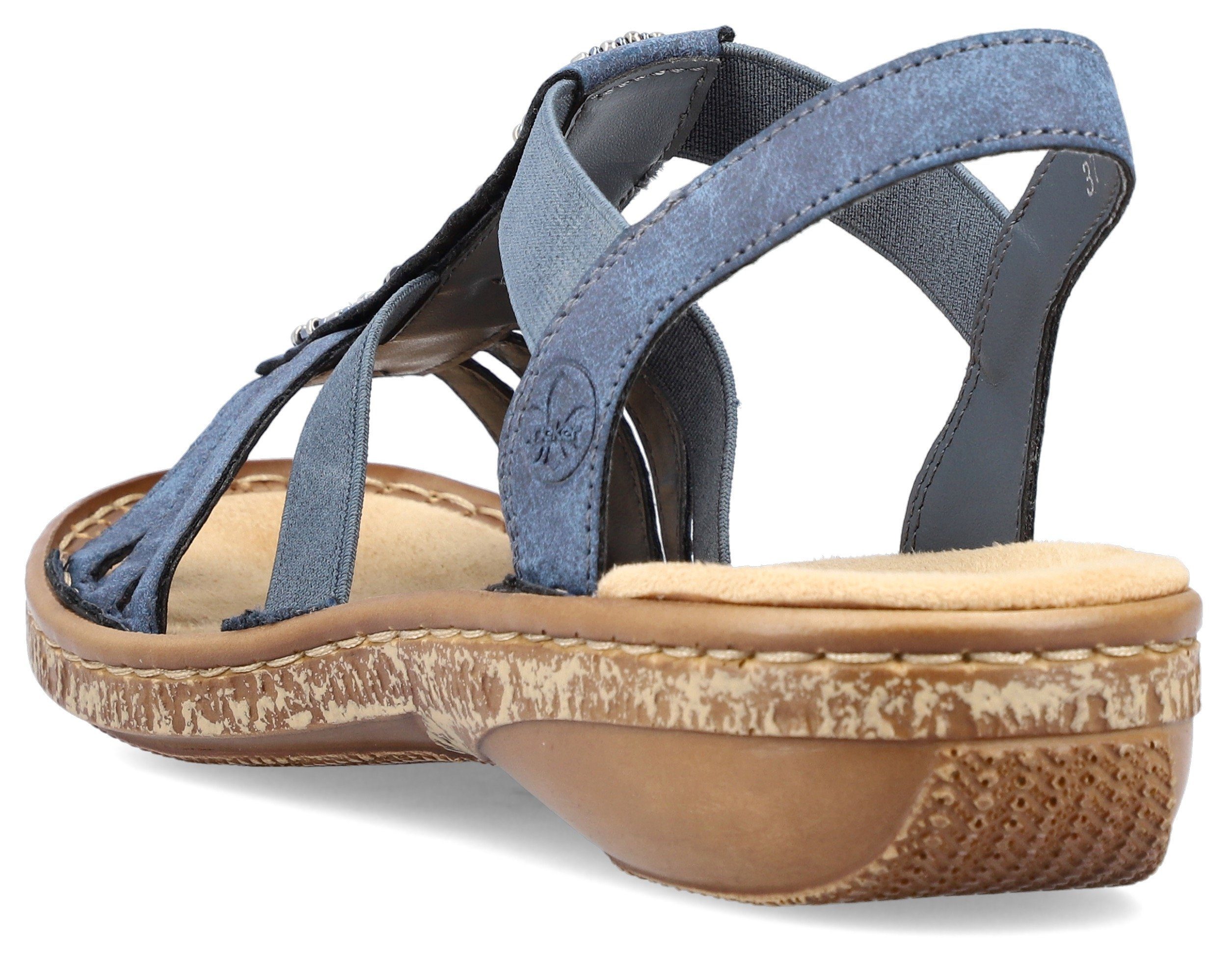 Rieker Sandalen zomerschoen, sandaal, sleehak, met decoratieve parels