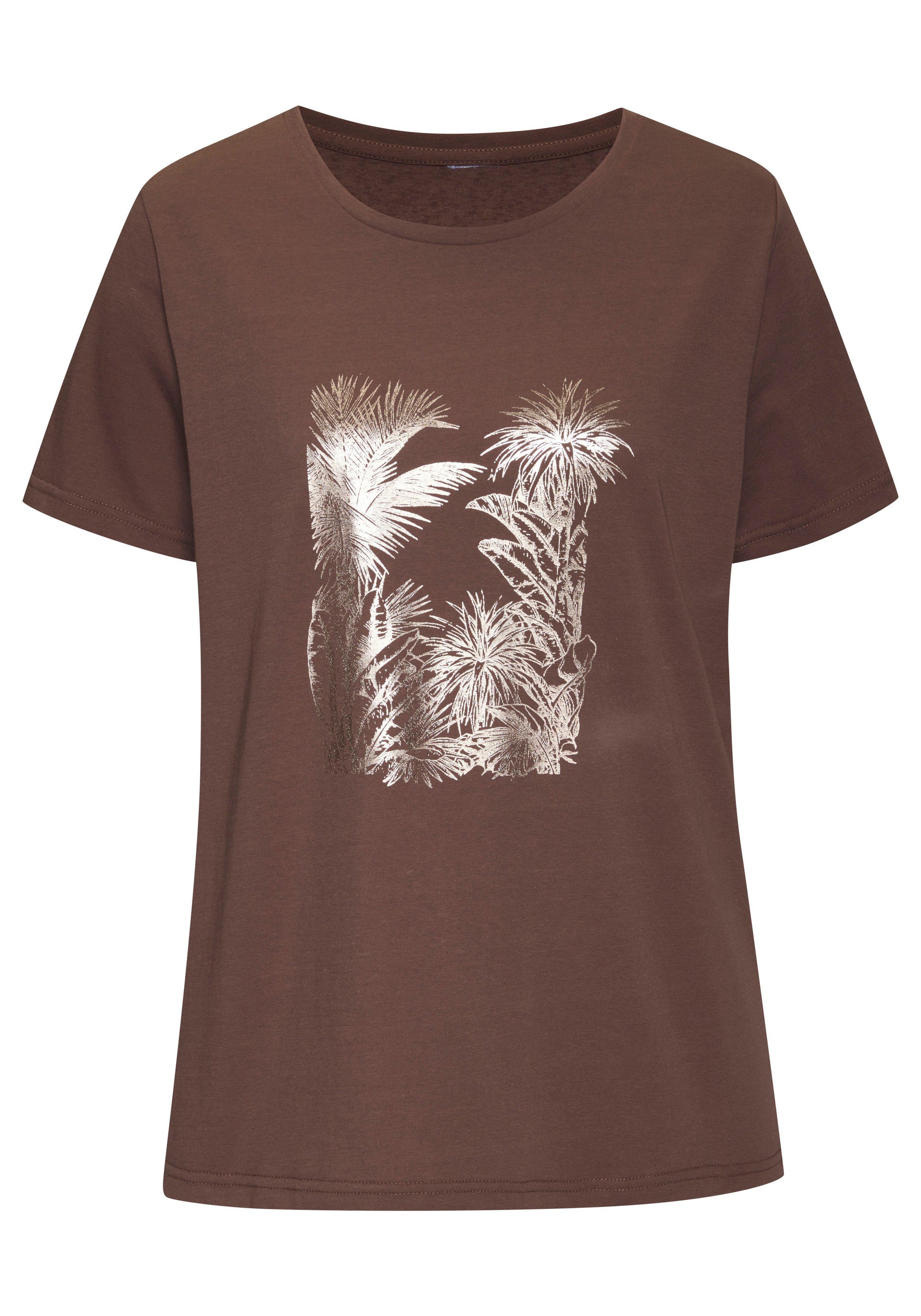 Vivance T-shirt Met goudkleurig glanzend folieprint (Set van 2)