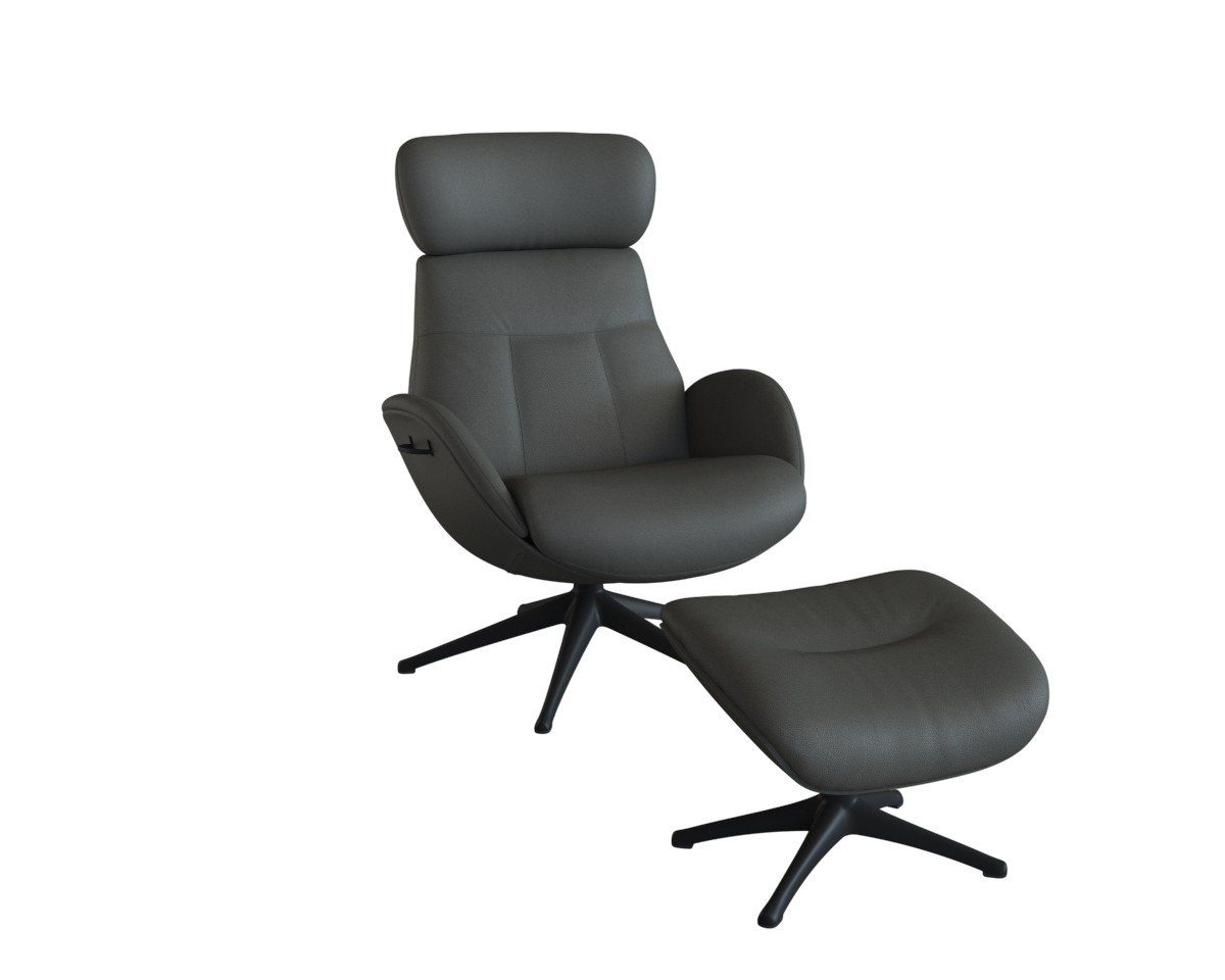 FLEXLUX Relaxfauteuil Relaxchairs Elegant Eersteklas comfort, rug- en hoofdsteunverstelling, draaibaar, zwarte voet