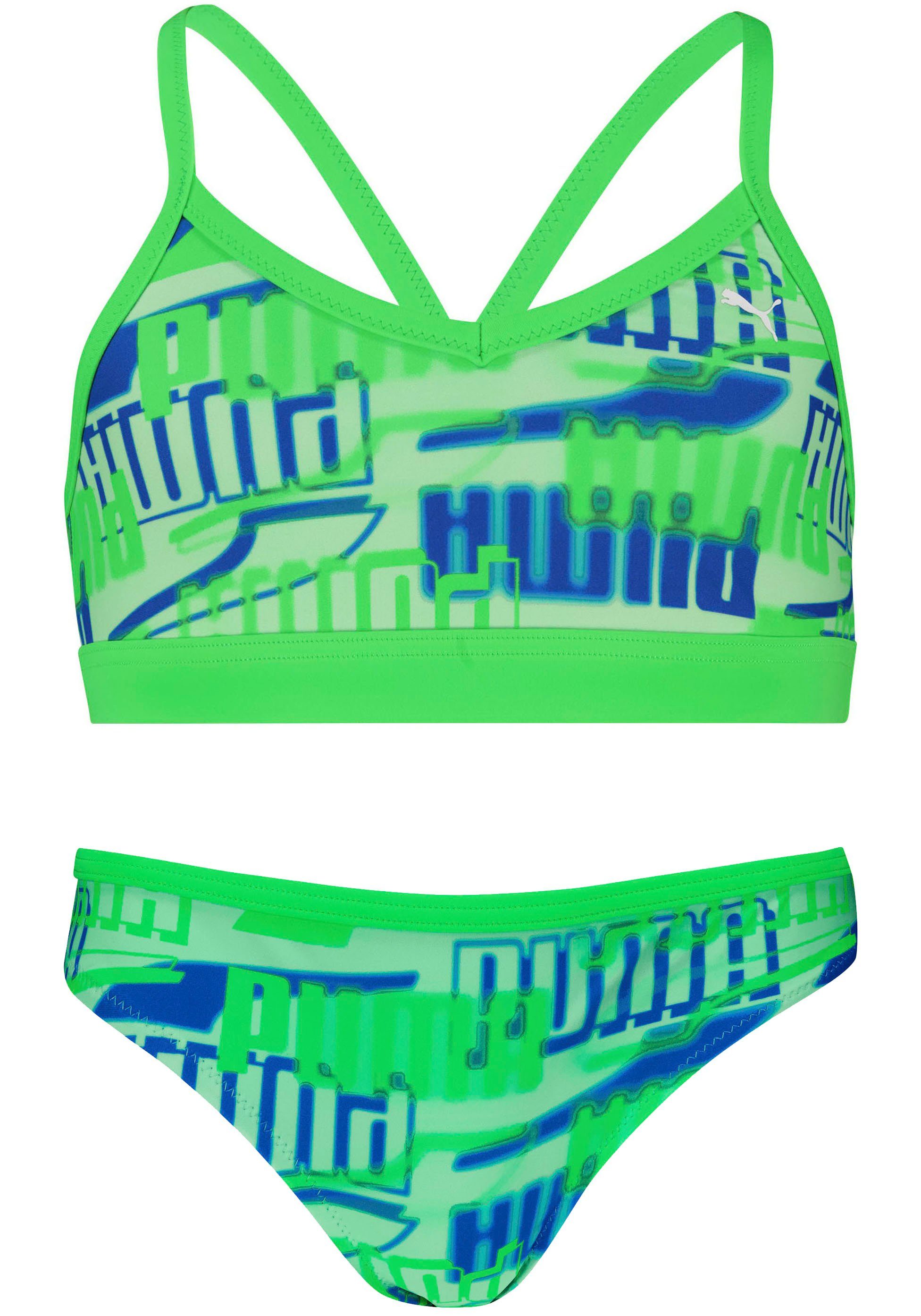 PUMA Bustierbikini met all-over logoprint (set, 2 stuks)