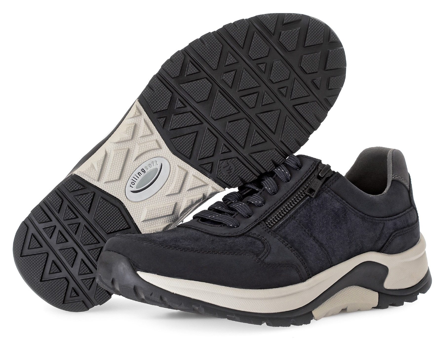 Gabor Rollingsoft Sneakers met sleehak , comfort schoen, veterschoen, lage schoen in breedte g 1/2 (= breed)