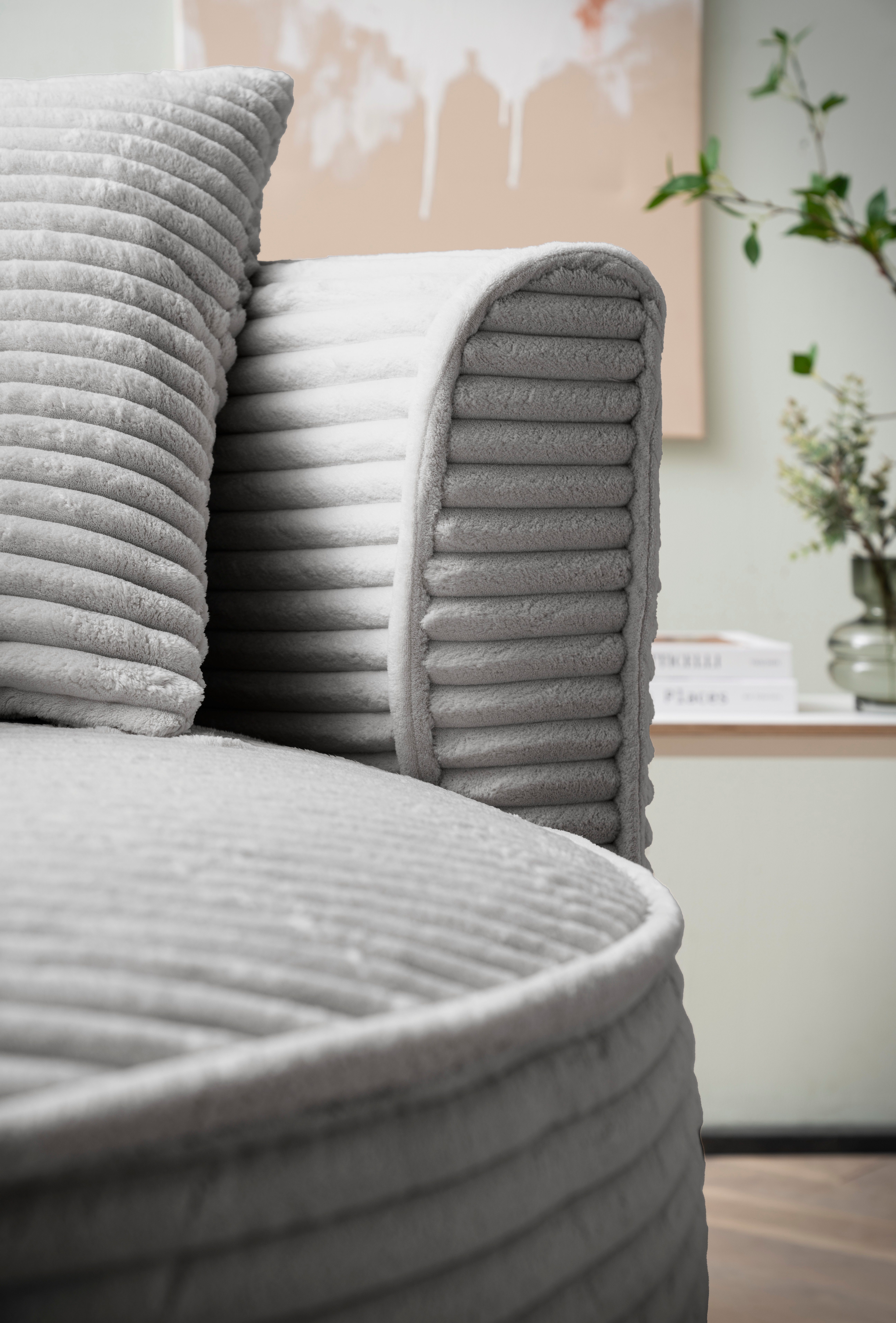LeGer Home by Lena Gercke XXL-fauteuil Isalie, ronde stoel met voetensteun, leesstoel, loveseat, grote stoel (set)