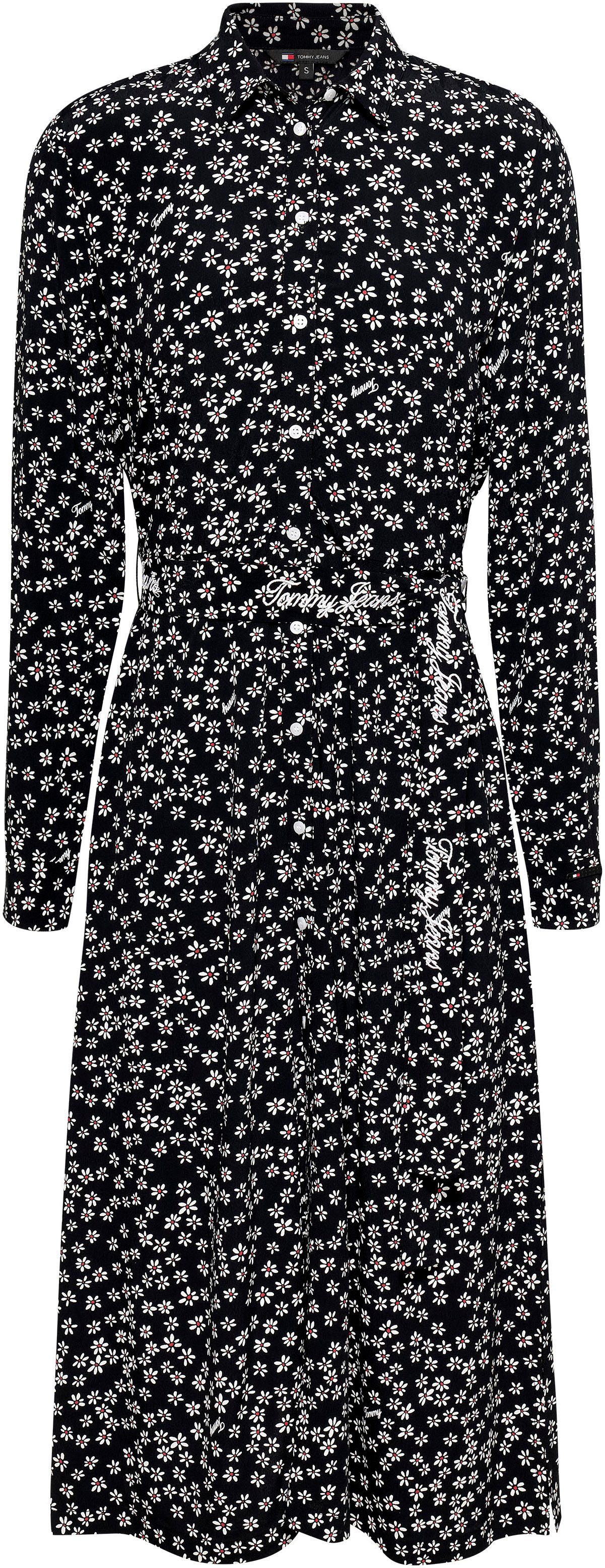 TOMMY JEANS Blousejurk TJW DITSY BELTED MIDI DRESS EXT
