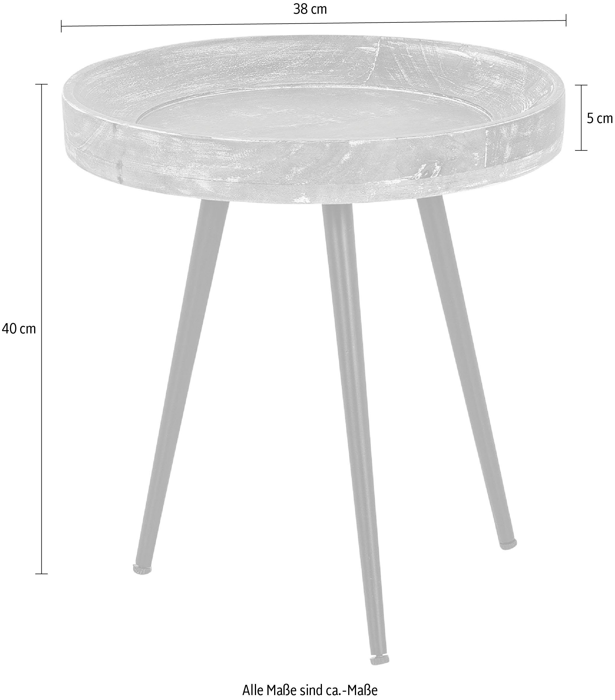 byLIVING Bijzettafel AVA Massief rond tafelblad, diameter 38 of 45 cm
