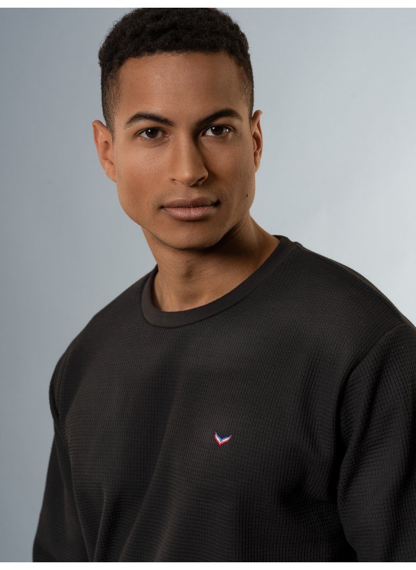 Trigema Sweatshirt TRIGEMA sweatshirt in wafel look