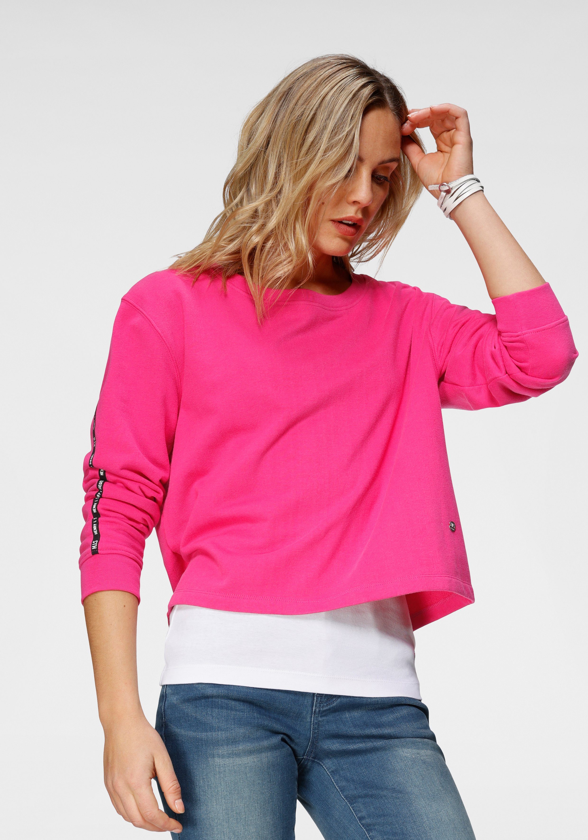 H.I.S Sweatshirt cropped met logo-tape van 