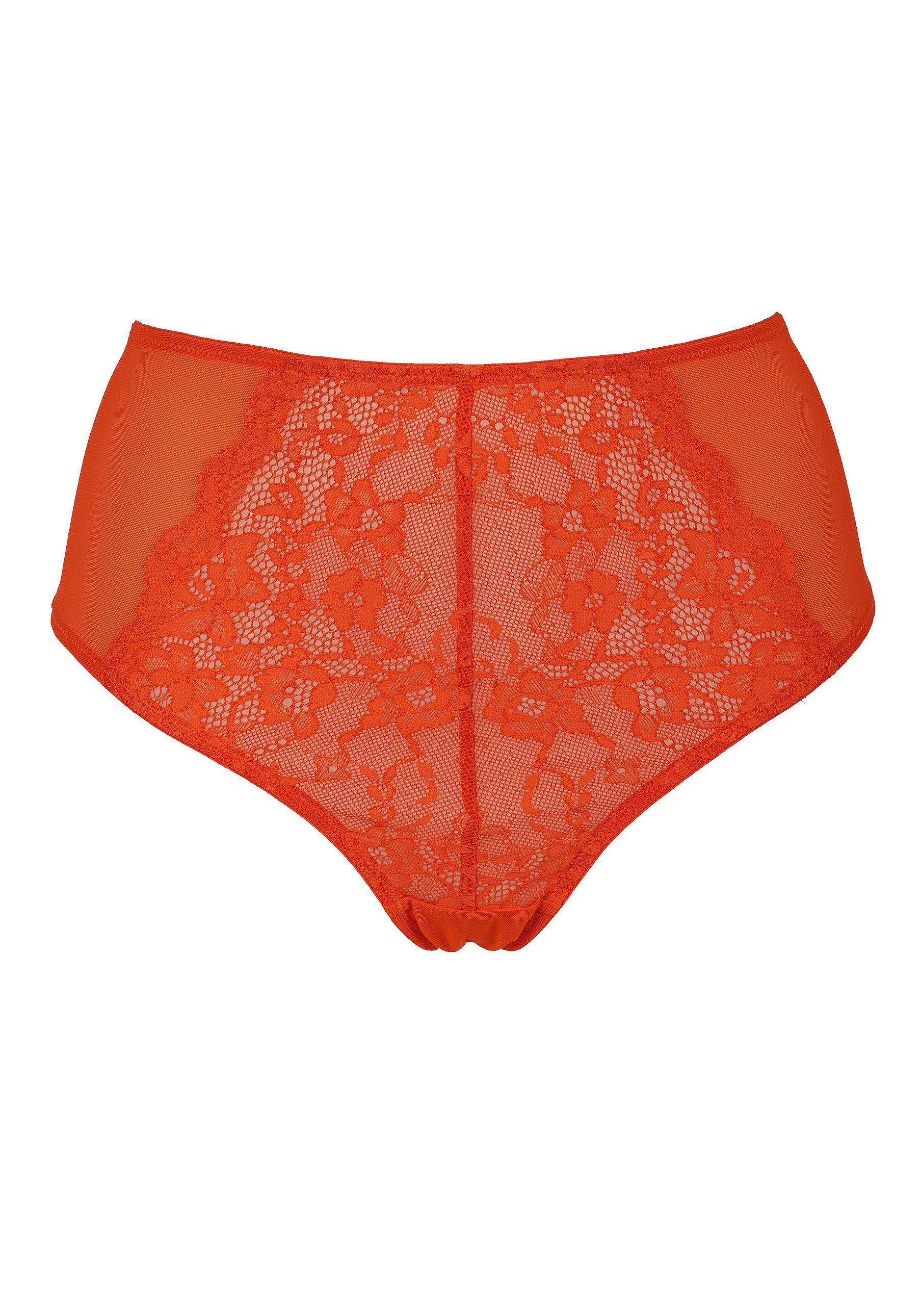After Eden D-cup & up Hipster Bo met bloemige kantversiering dames slips maat XXL oranje