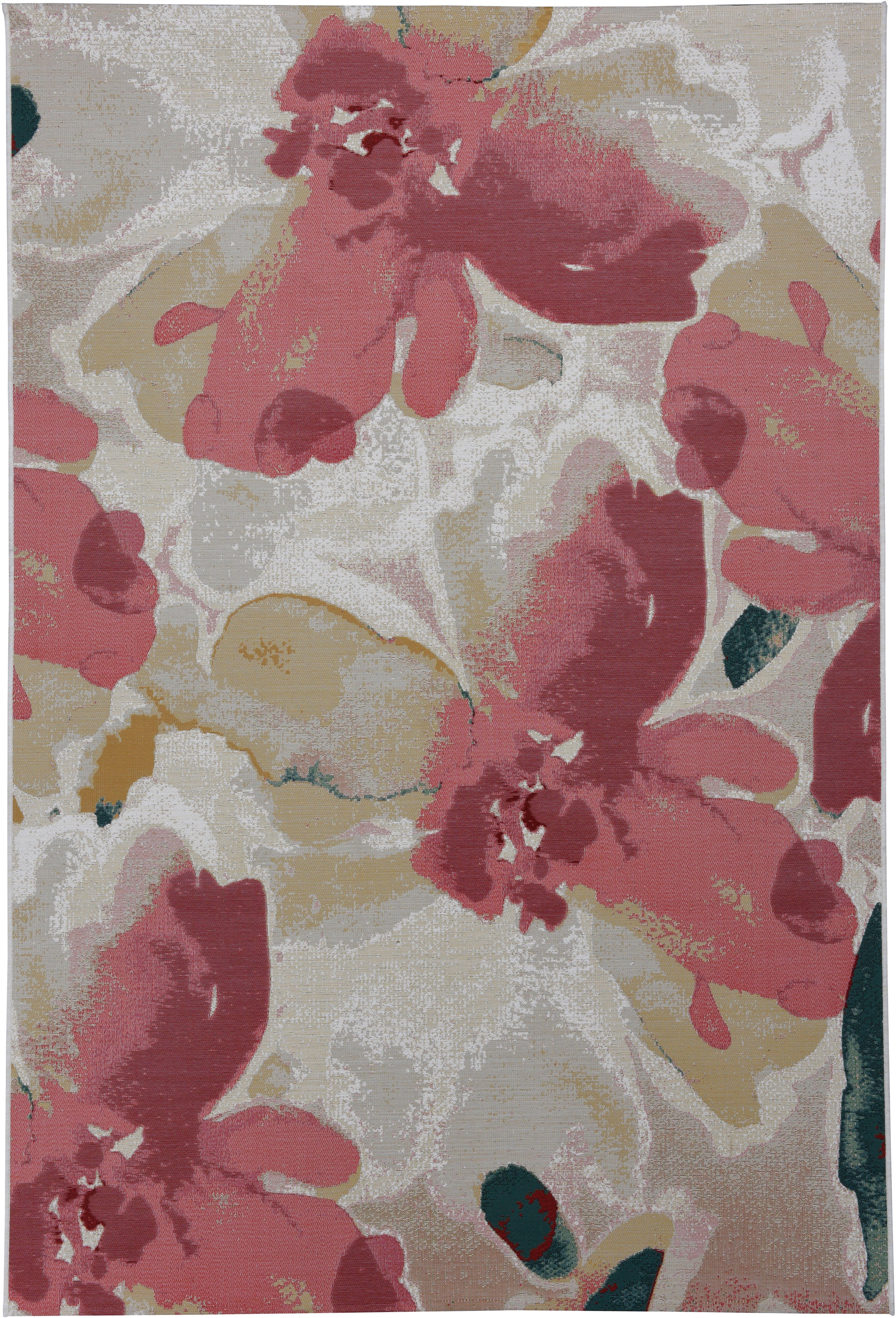 TOM TAILOR HOME Vloerkleed Garden Blossom Platweefsel, modern bloemendesign, geschikt voor binnen en buiten