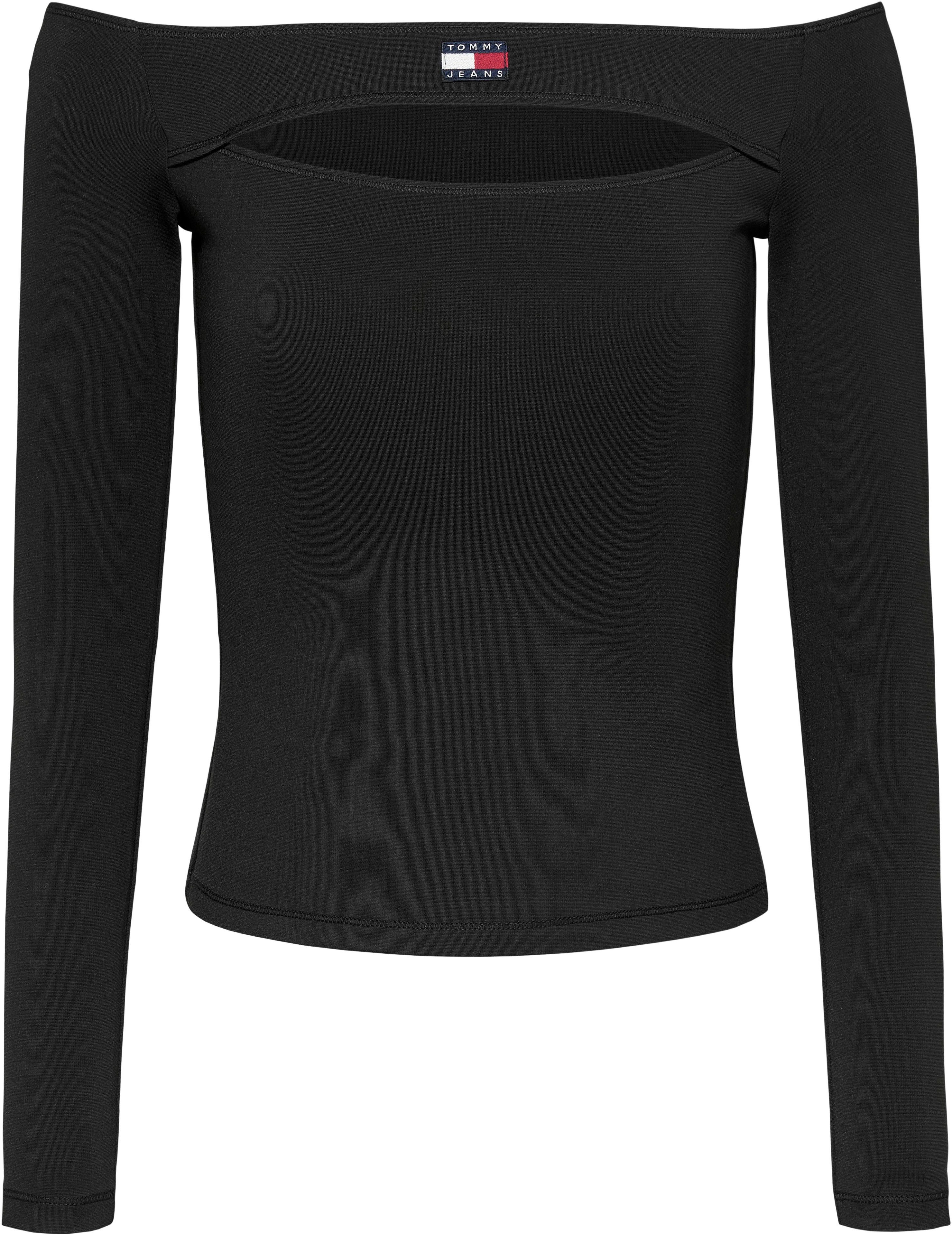 TOMMY JEANS Shirt met lange mouwen TJW SLIM BADGE CUTOUT TOP LS