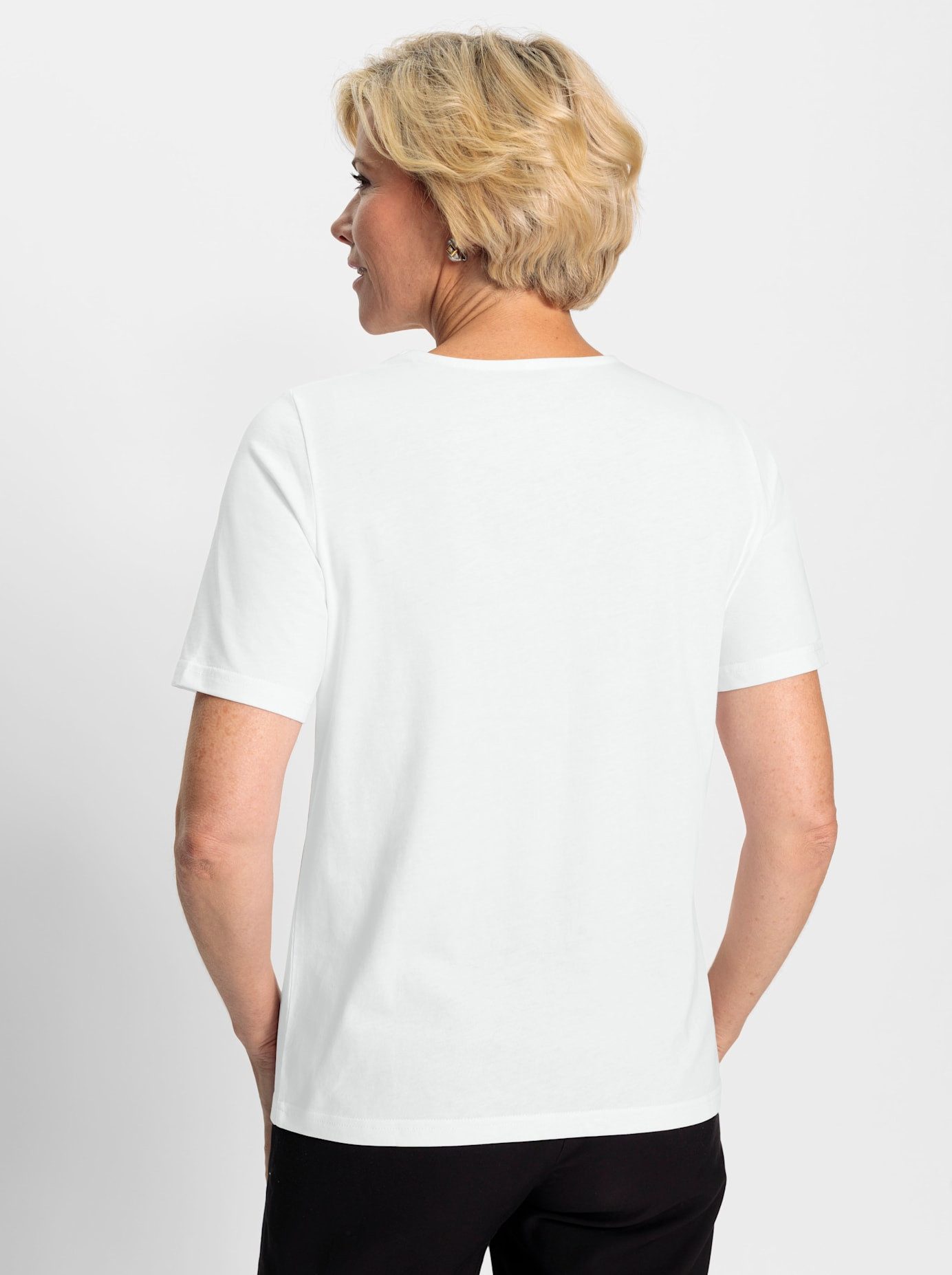 Classic Shirt met V-hals Shirt (1-delig)