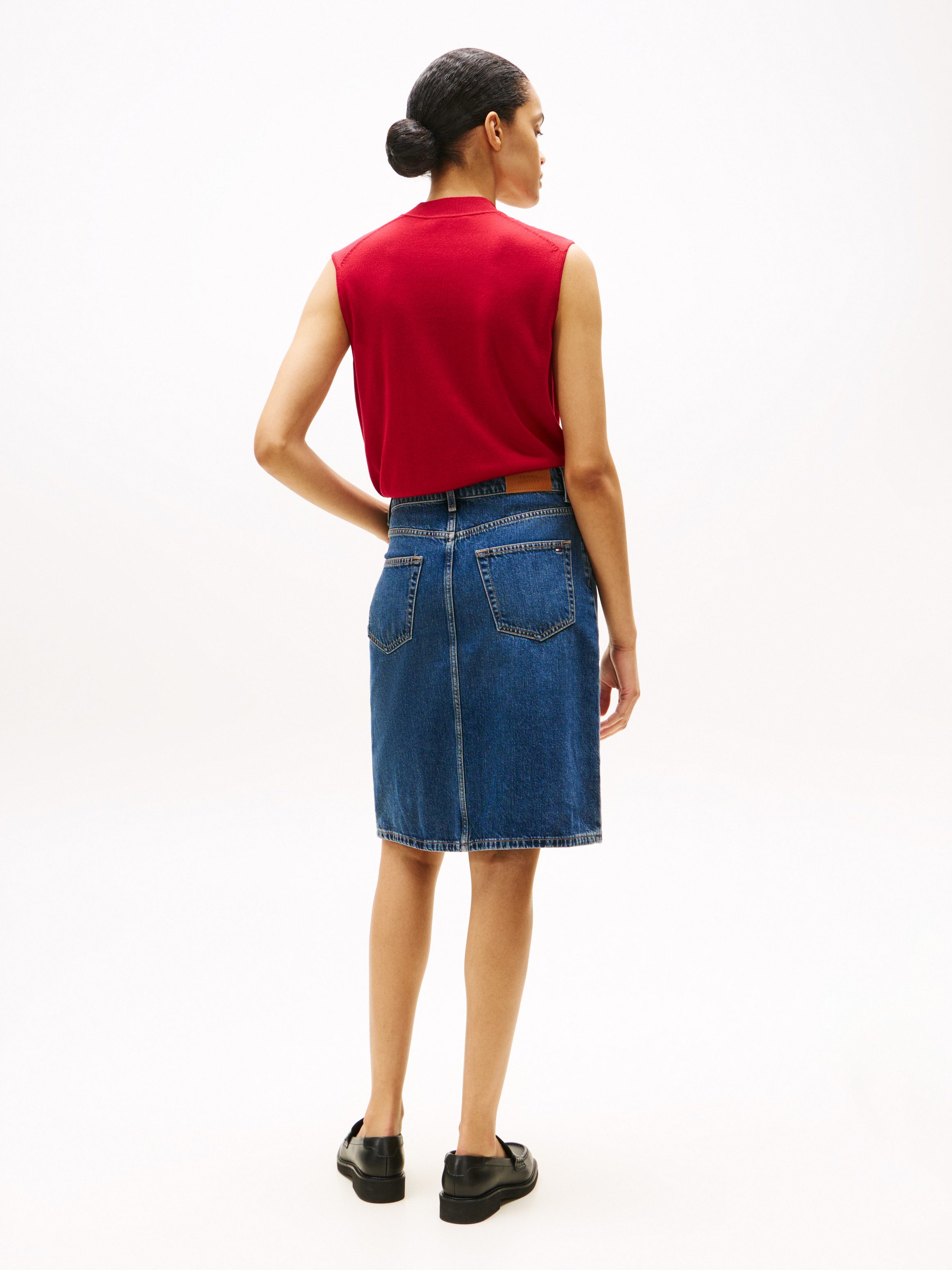 Tommy Hilfiger Jeans rok DNM DEE STRAIGHT KNEE RW SKIRT