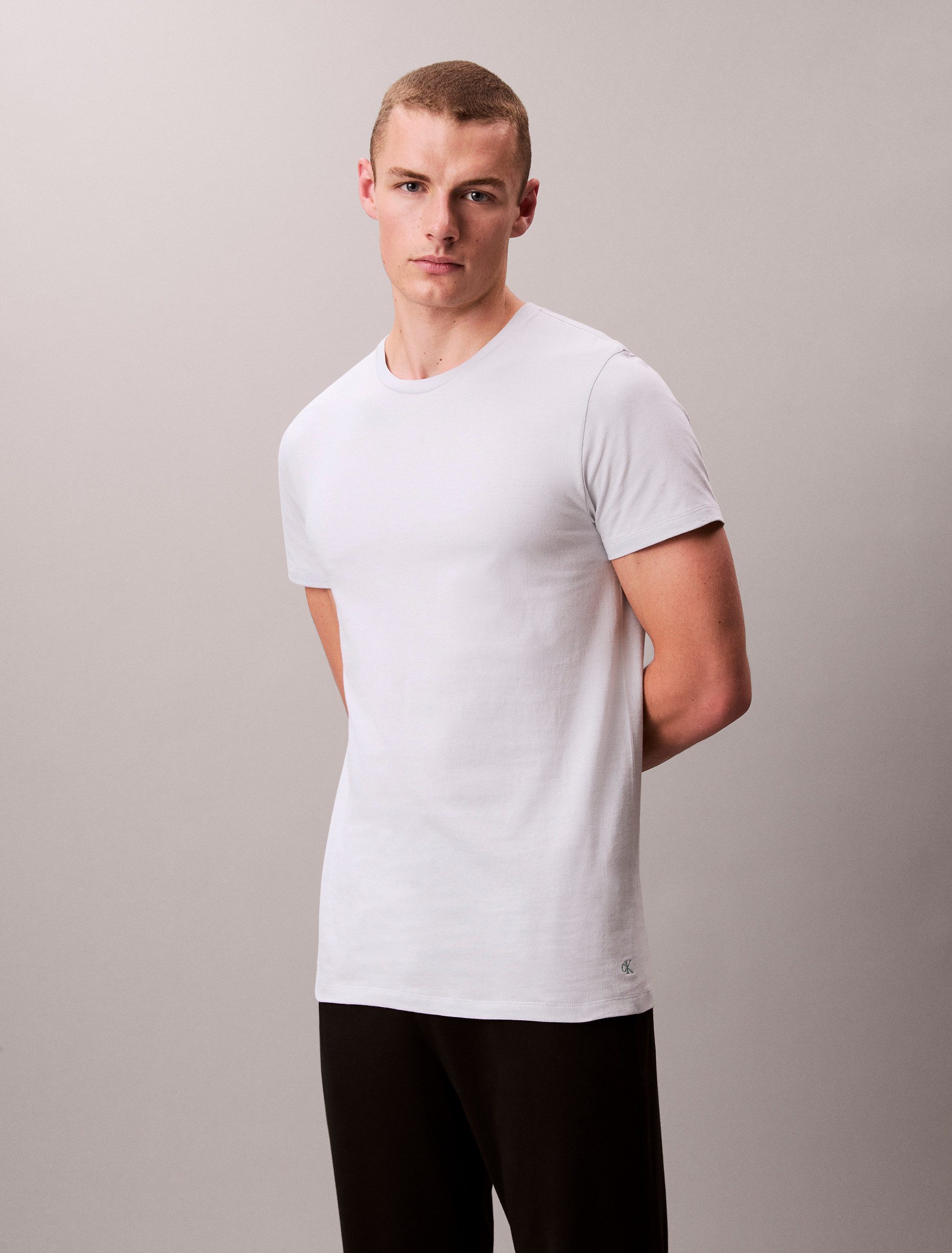 Calvin Klein T-shirt S/S CREW NECK 3PK met geborduurd logo (3-delig, Set van 3)
