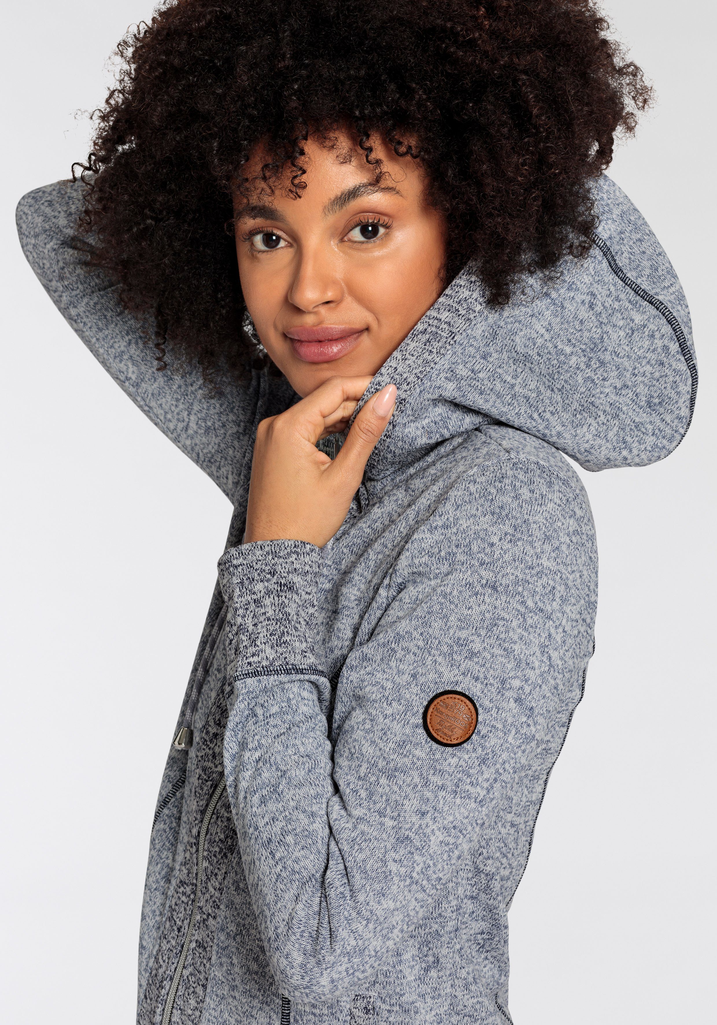 KangaROOS Capuchonsweatvest gemaakt van zacht fleece in een tweekleurig design