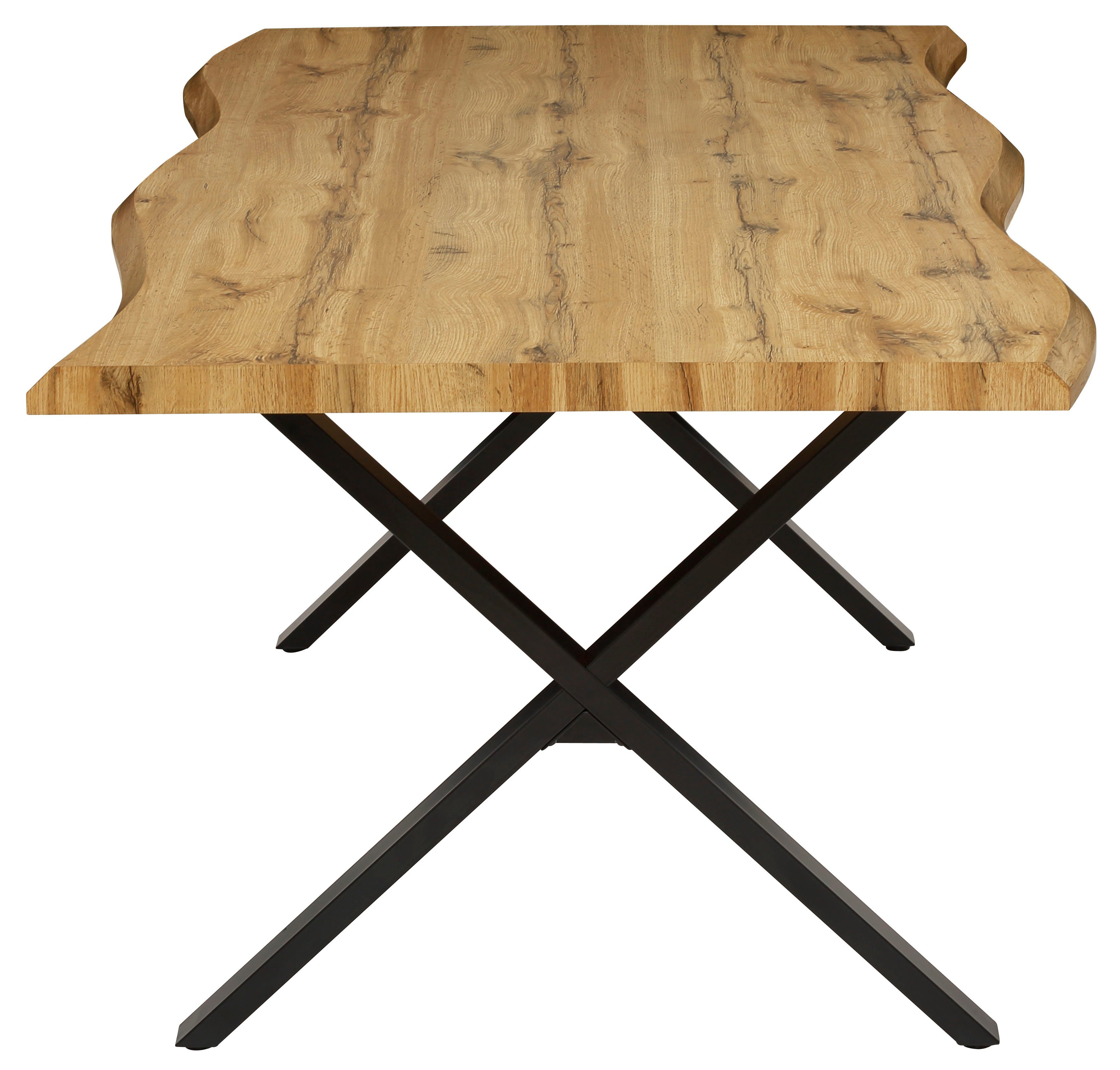 HELA Eettafel GRETA BESTSELLER Boomrandtafel (nabootsing), verschillende maten, 46mm dikte, keukentafel