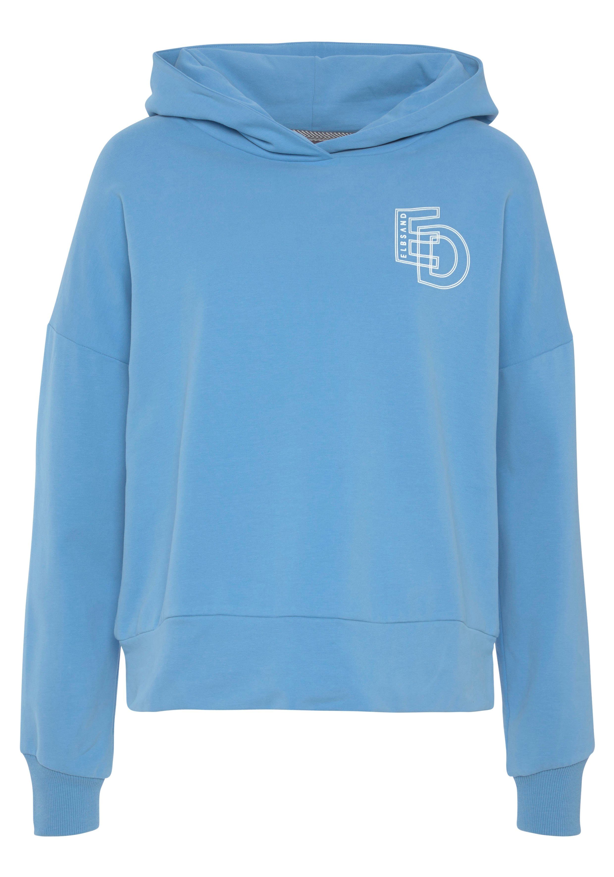 Elbsand Hoodie met grote logoprint op de rug, comfortabele hoodie van katoen