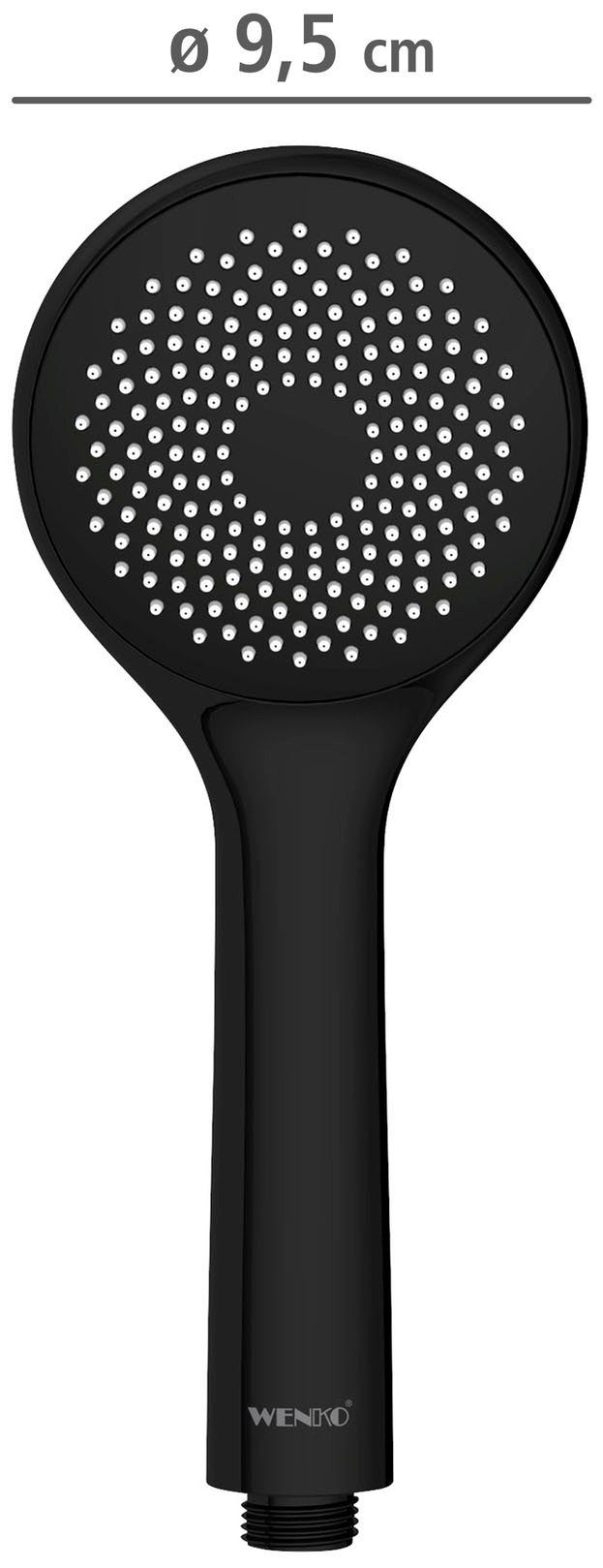 WENKO Handsproeier Watersaving Mat zwart, Ø 9,5 cm (1-delig)
