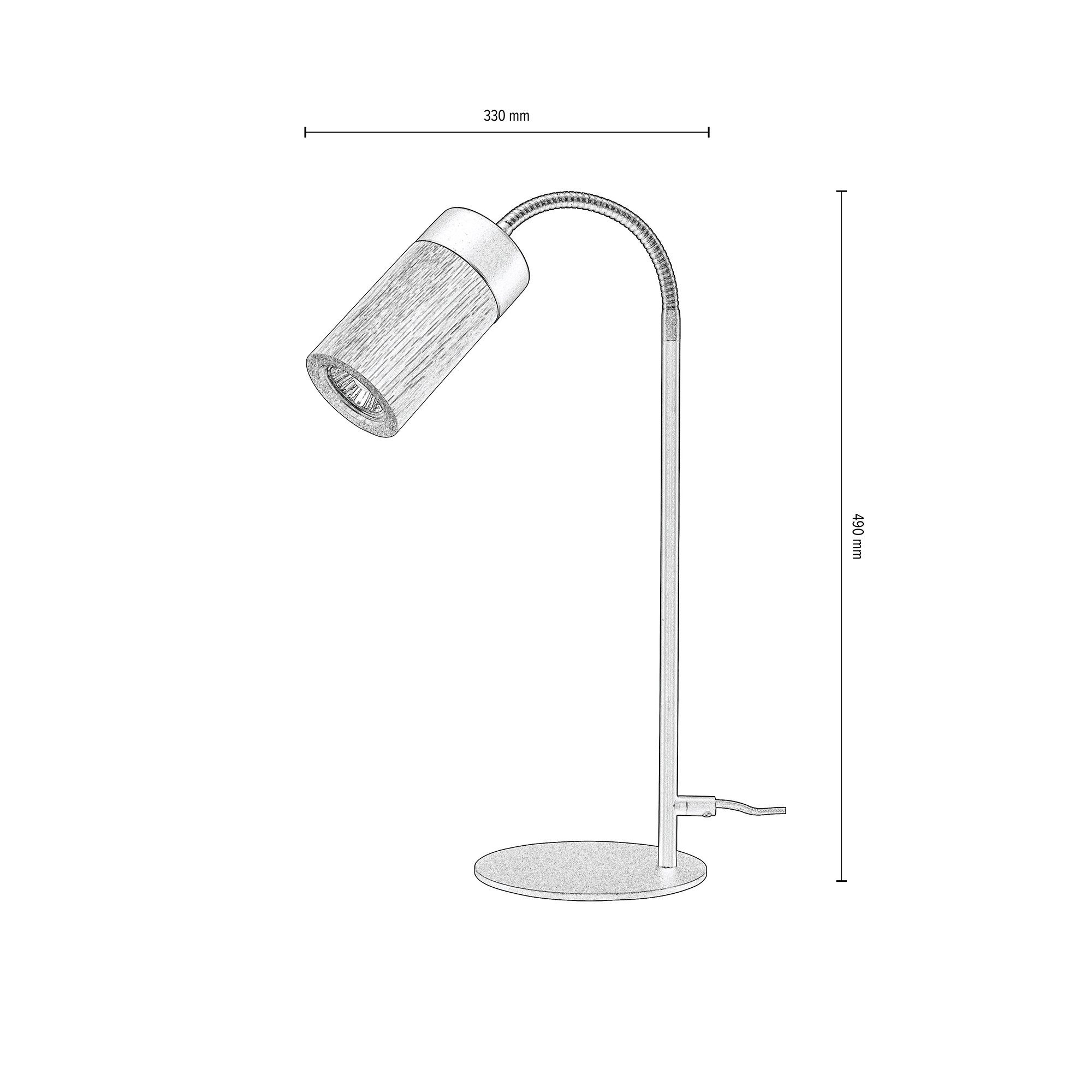 BRITOP LIGHTING Tafellamp ANNICK Flexibele arm, ledverlichting inclusief, chic eikenhout en metaal
