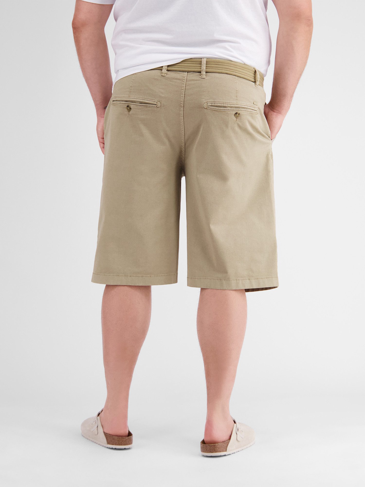 Lerros Bermuda LERROS chino bermuda met riem, in grote maten (set)