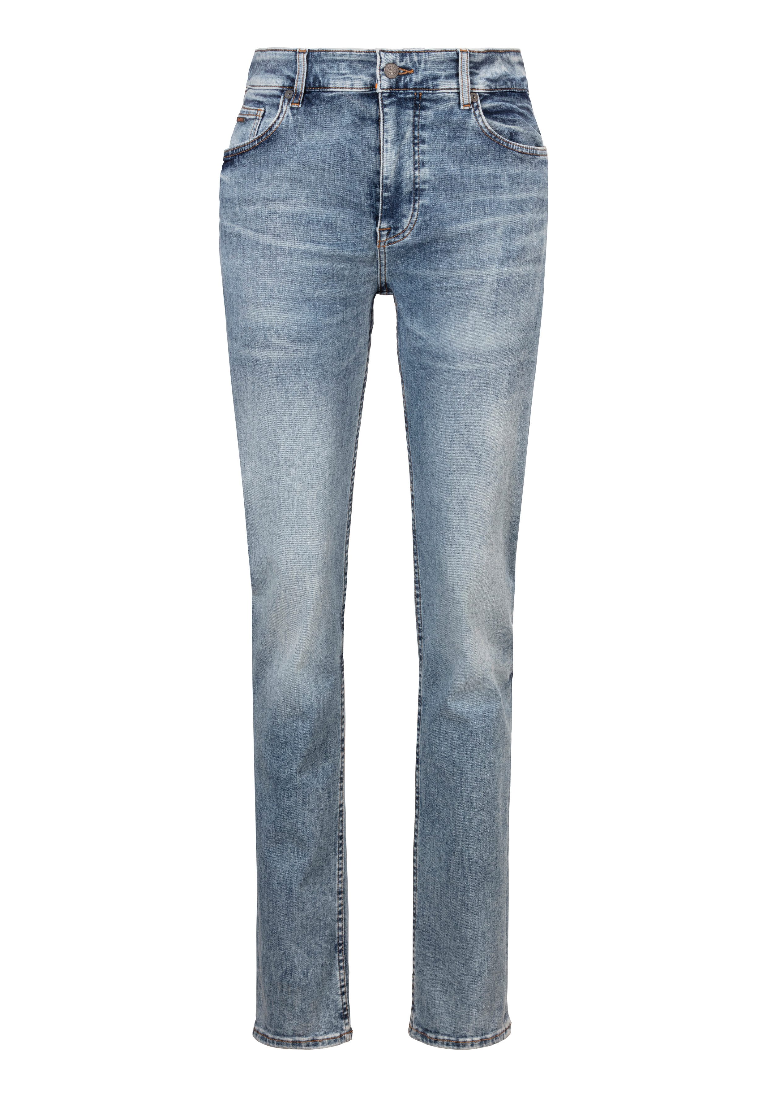 Boss Orange Slim fit jeans Delaware BC-C met leren badge