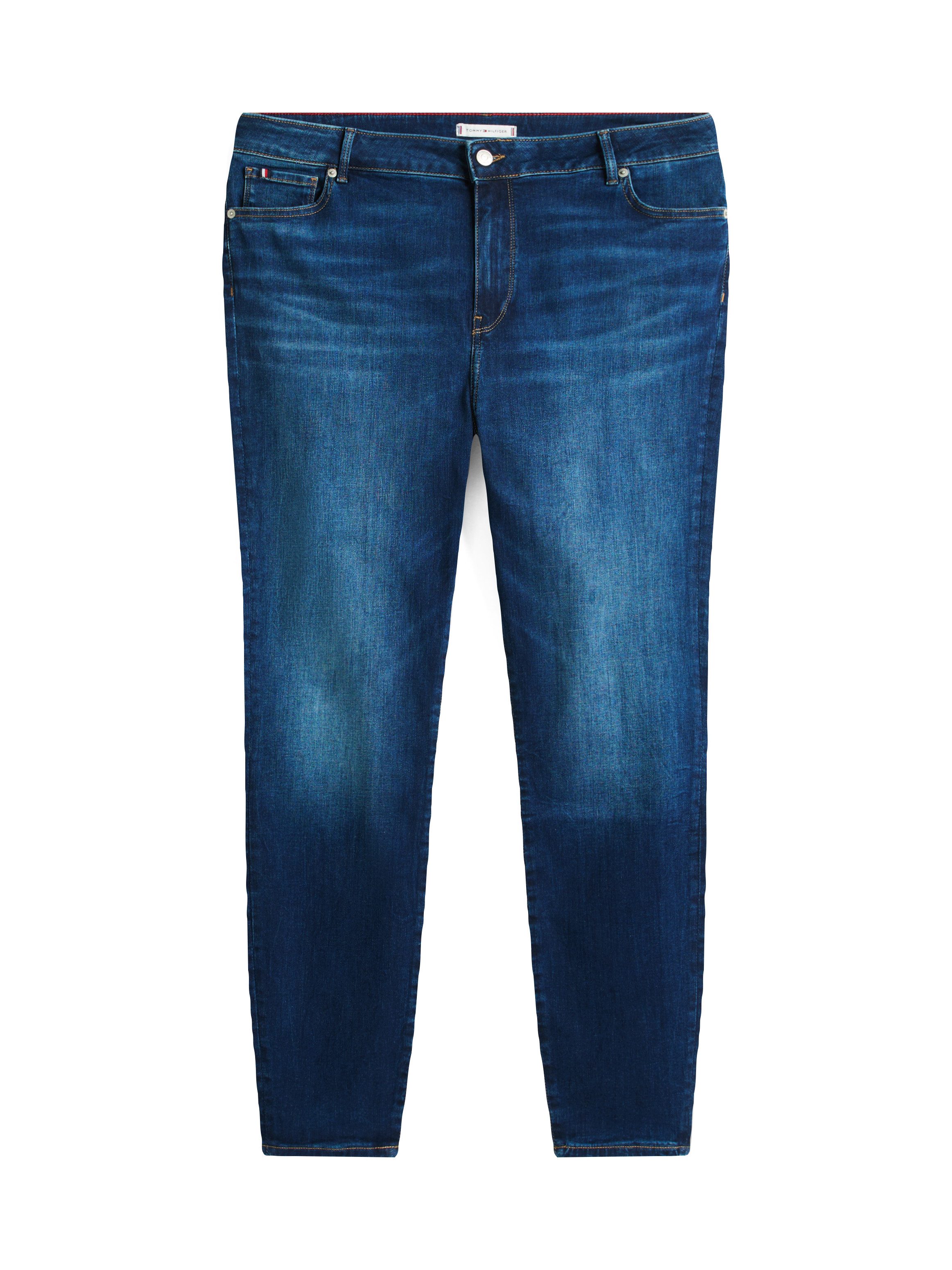 Tommy Hilfiger Curve Skinny fit jeans CRV HARLEM SKINNY RW NEW DOREEN in grote maten, tommy jeans logo-badge, stoned wash look