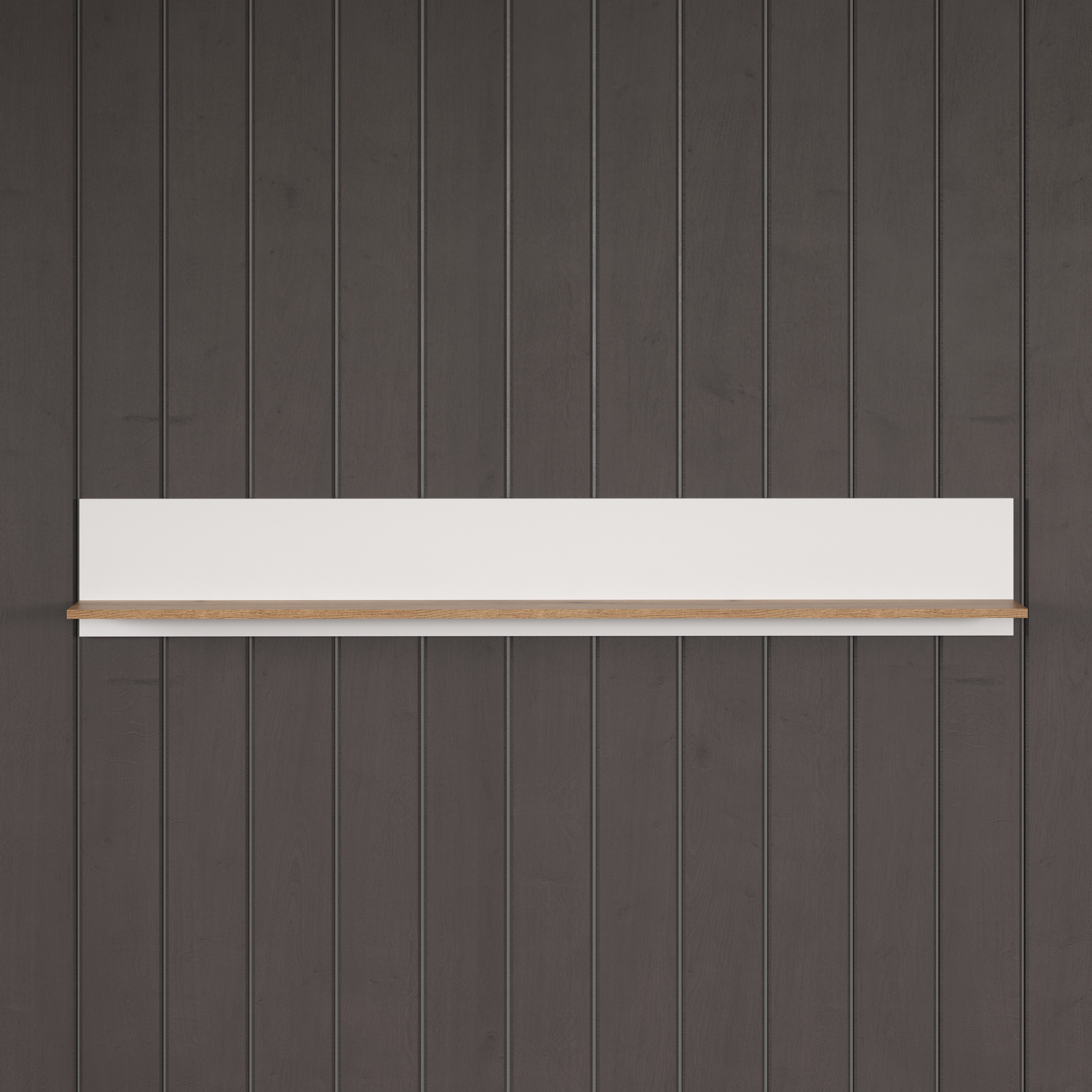 INOSIGN Wandrek Linz royale boekenplank in wit/eiken - wandplank (b/d/h) 170/18/25 cm (1 stuk)
