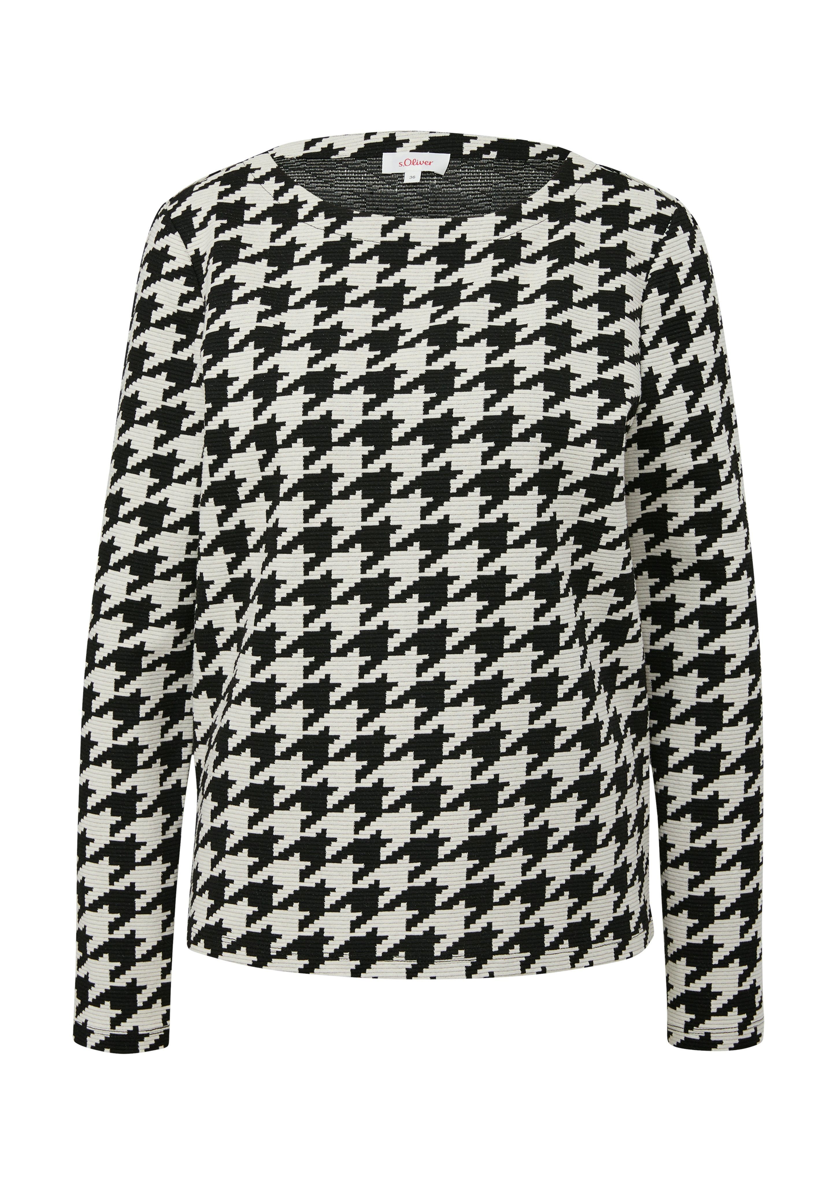 s.Oliver Sweatshirt met pied-de-poulemotief