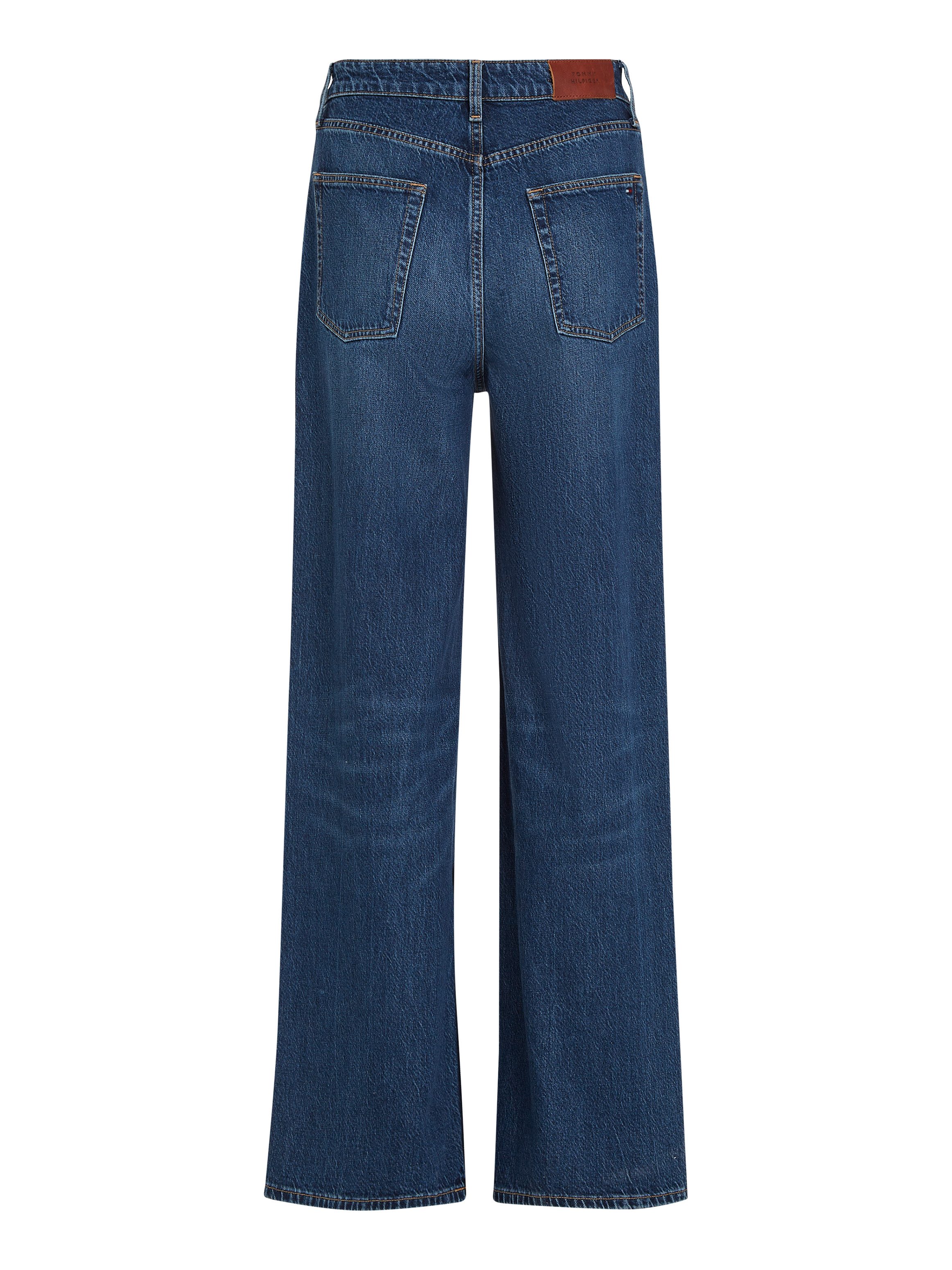 Tommy Hilfiger Wijde jeans WIDE LEG HW LOU met logo-badge, met nagels, met persplooien