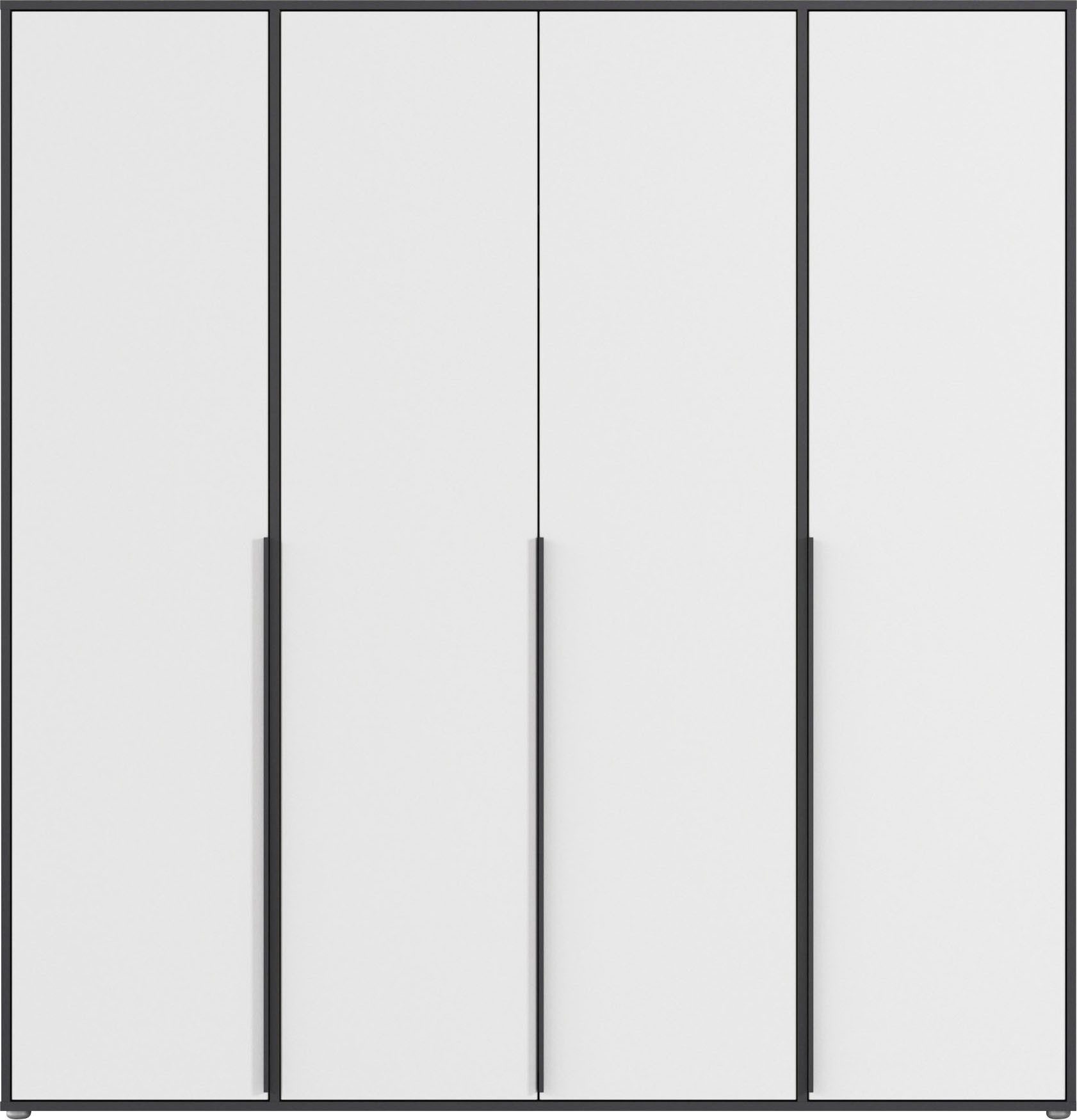 rauch Draaideurkast Kledingkast Kast Garderobe Wasmand NAGATA veel Opbergruimte met moderne stanggrepen in grijs metallic topseller made in germany