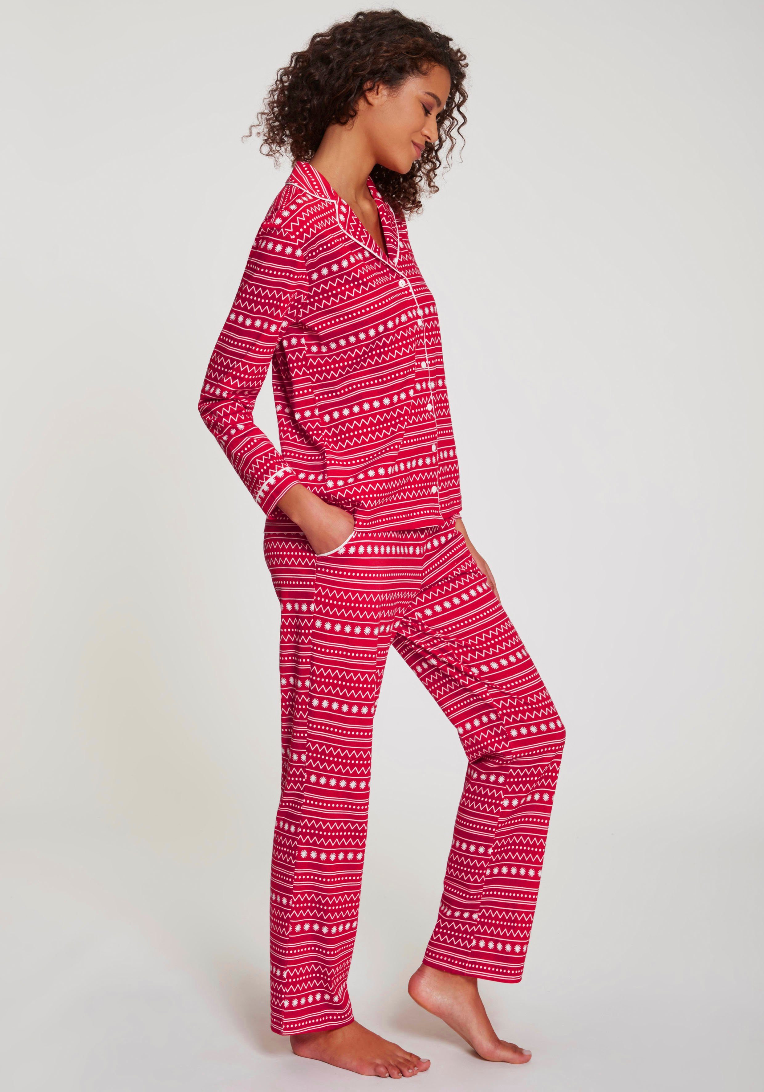 Lascana Pyjama met all-over print (set, 2-delig)