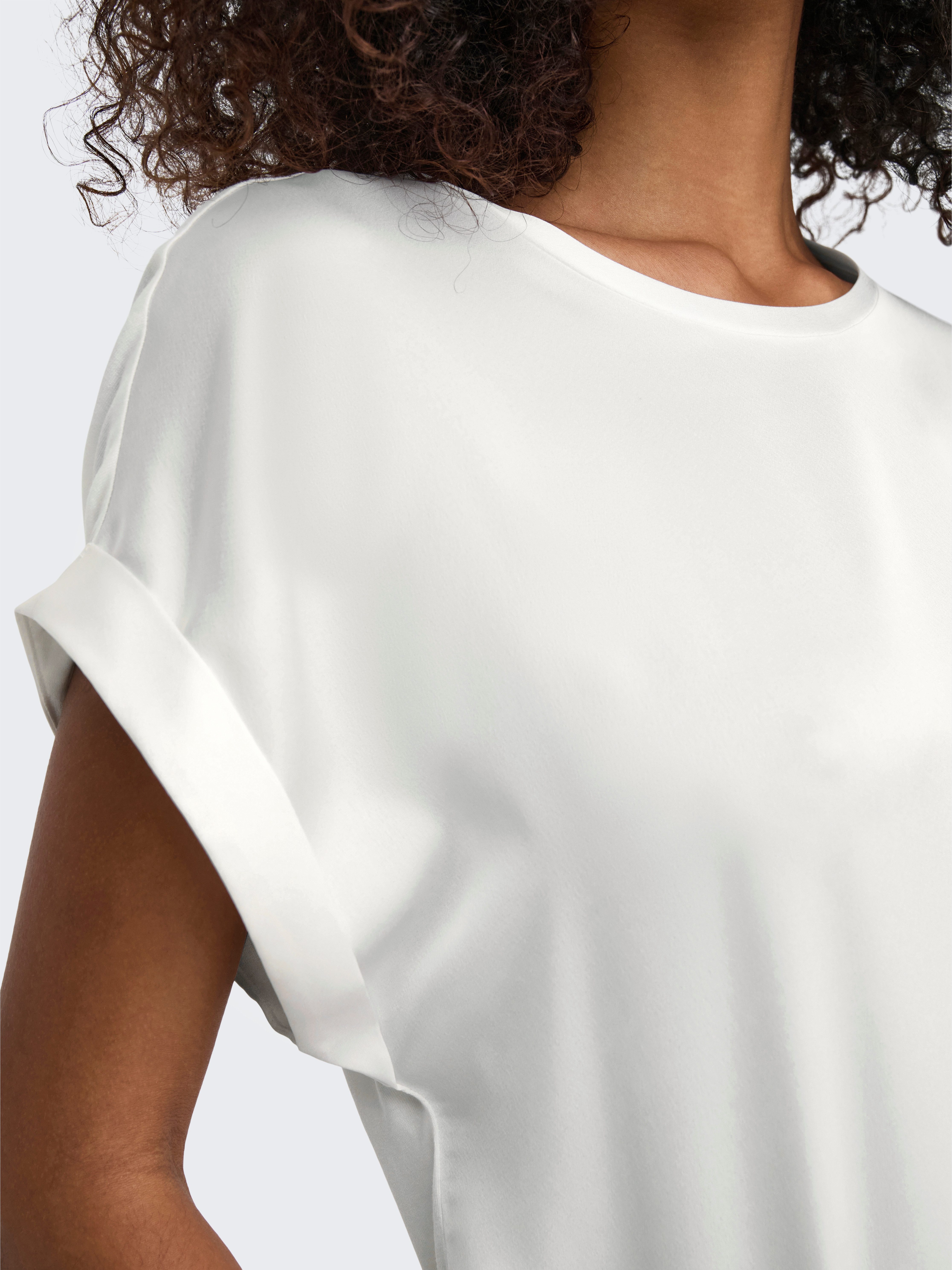Only Shirt met korte mouwen ONLLIEKE S/S SATIN MIX TOP WVN NOOS