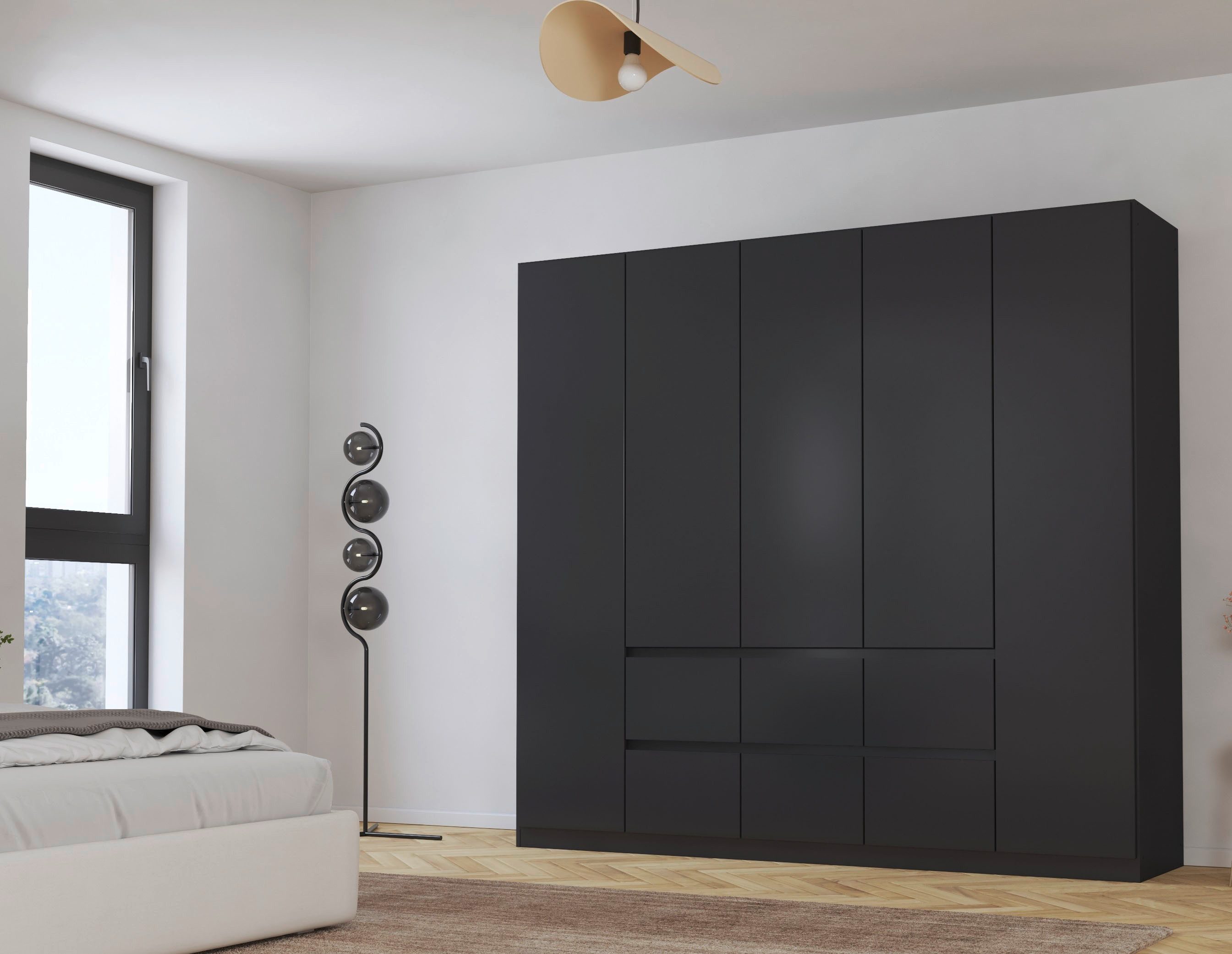 rauch Draaideurkast Kledingkast kast garderobe garderobekast MAINZ greeploze front, buitendeuren met push-to-open functie made in germany