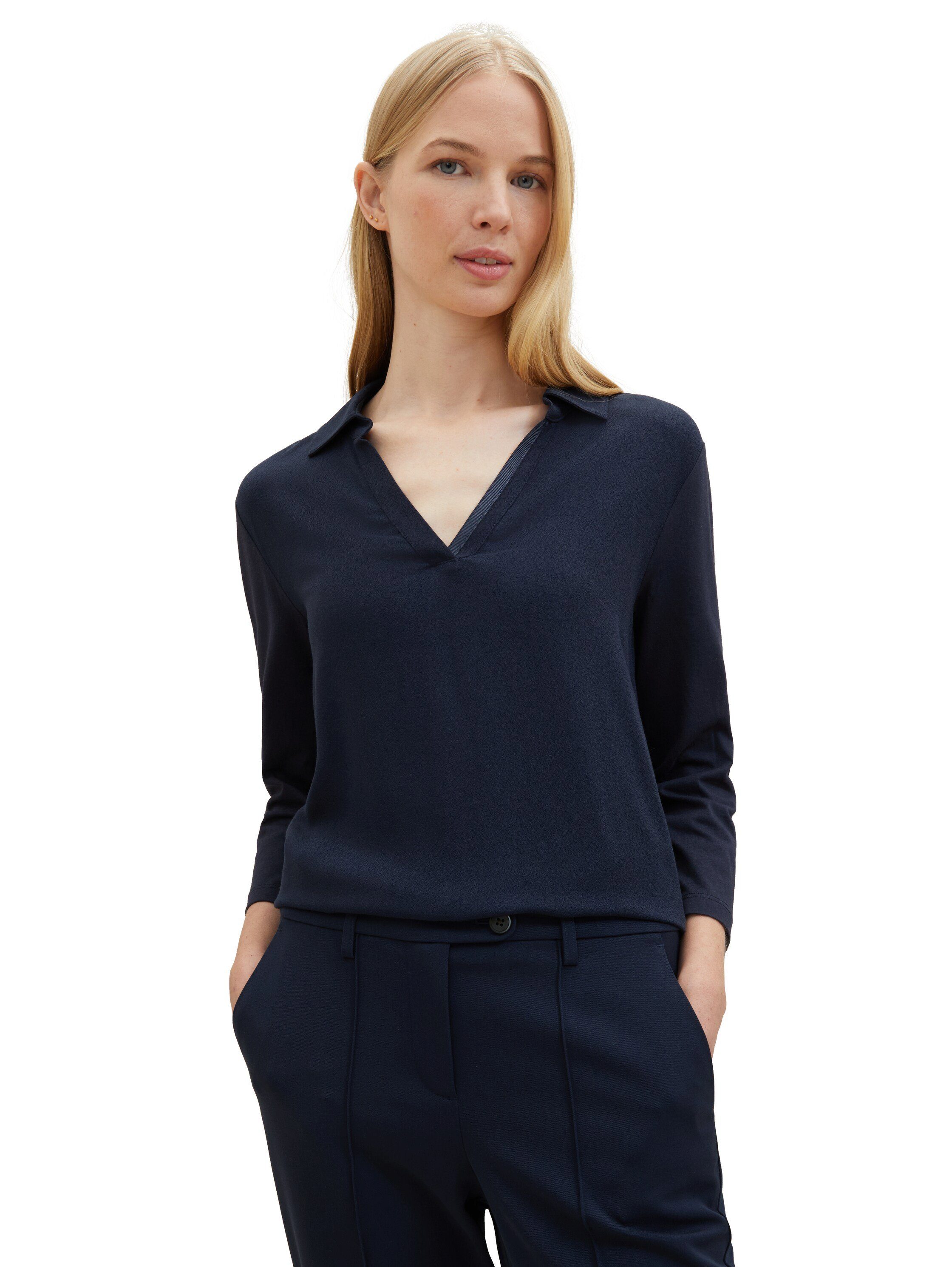 Tom Tailor Shirt met lange mouwen met een polokraag