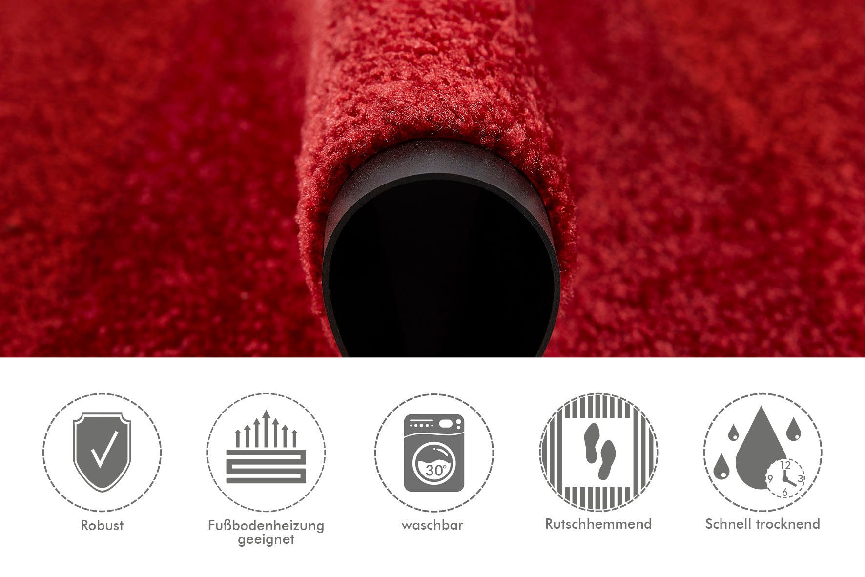 Andiamo Mat Super Wash & Clean, Made in Belgium Vuilopvangmat, uni kleuren, antislip, wasbaar
